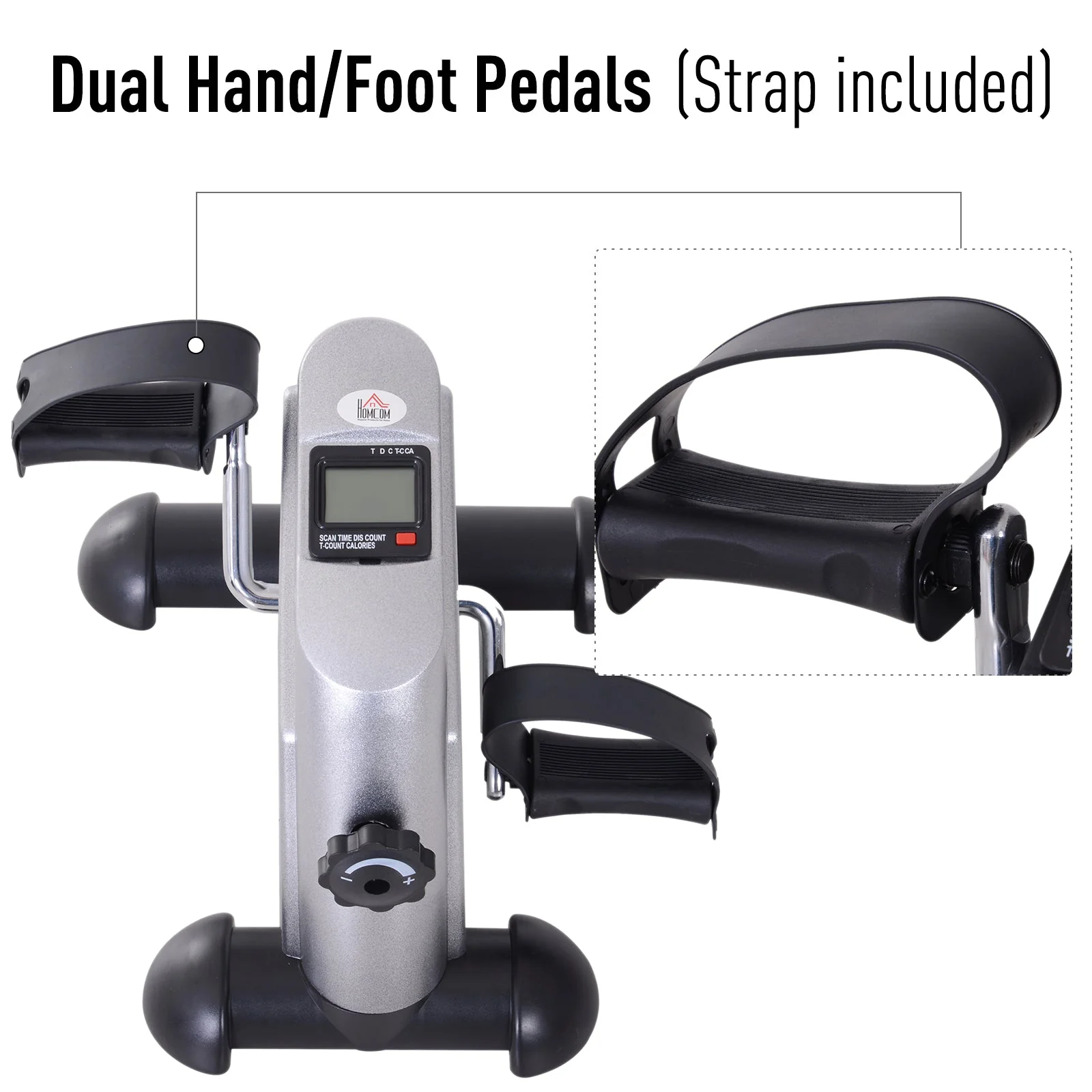 Homcom Mini Exercise Bike Under Desk Bike Fitness W/LCD Display - Image 5