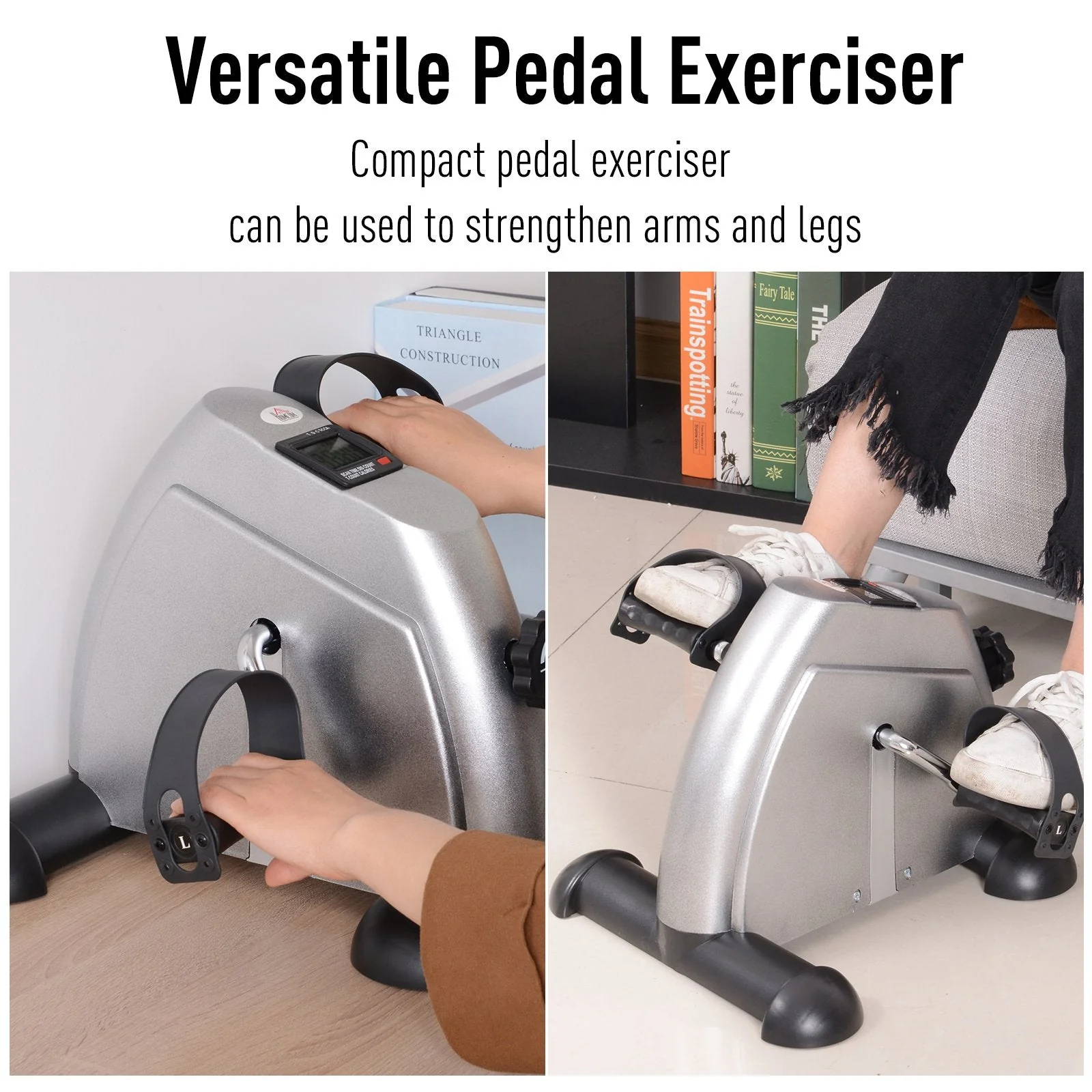 Homcom Mini Exercise Bike Under Desk Bike Fitness W/LCD Display - Image 6