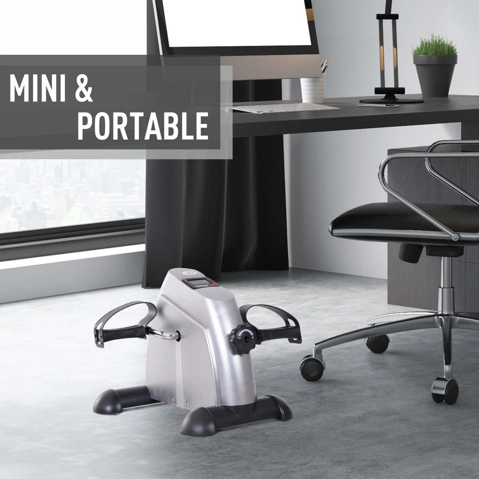 Homcom Mini Exercise Bike Under Desk Bike Fitness W/LCD Display - Image 7