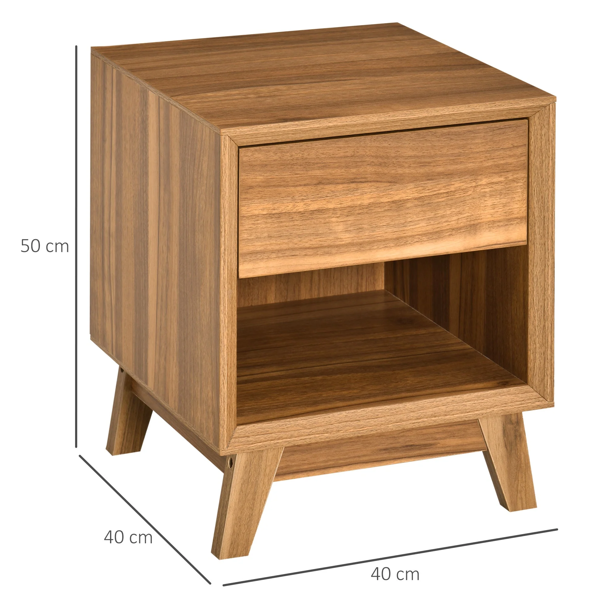 Homcom Modern Bedside Table Nightstand - Image 3