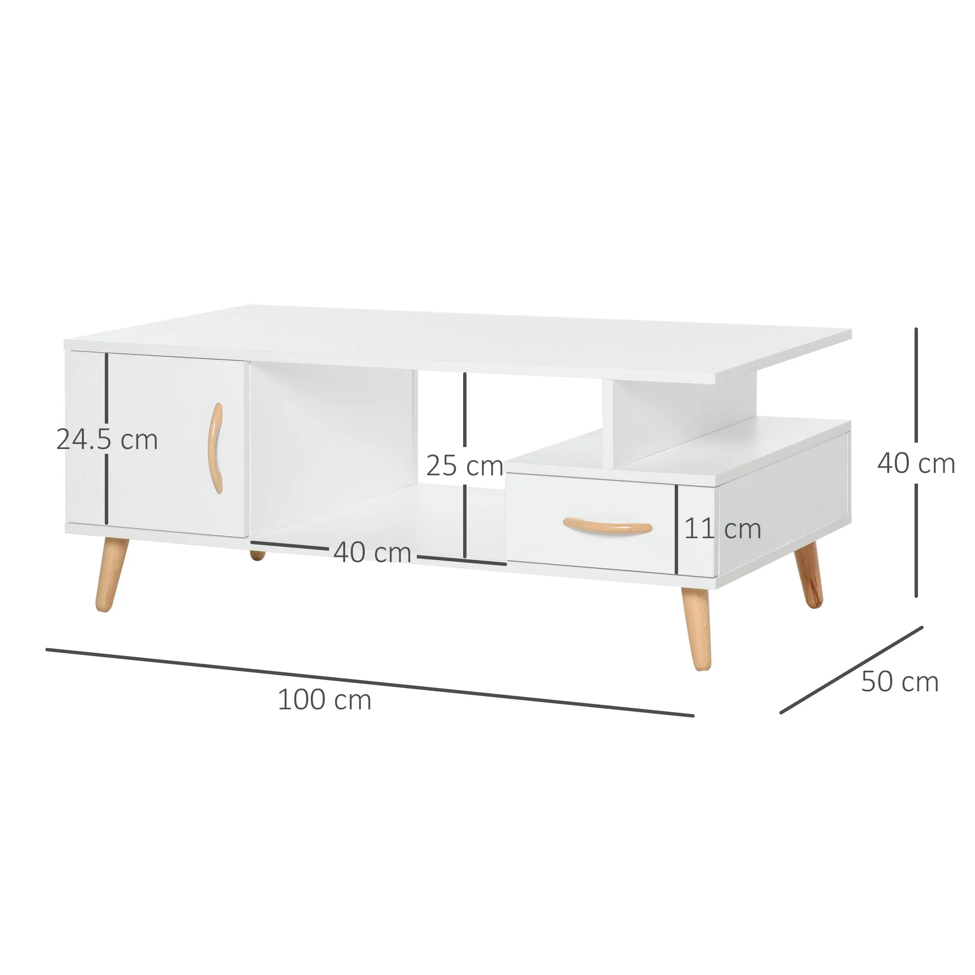 Homcom Modern Minimalism Coffee Table with Storage - Image 2