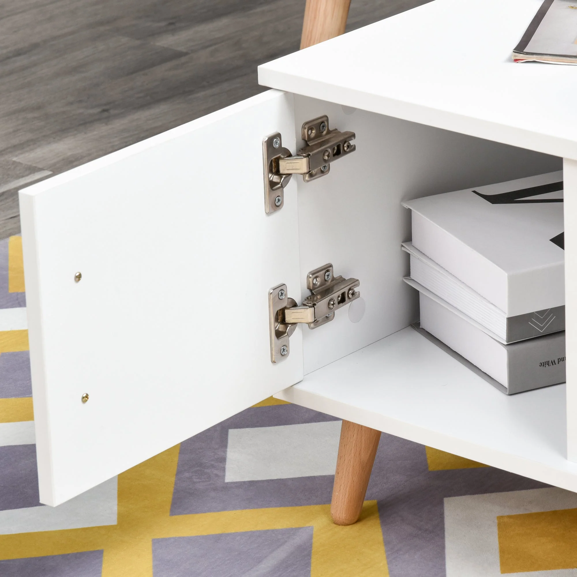 Homcom Modern Minimalism Coffee Table with Storage - Image 8