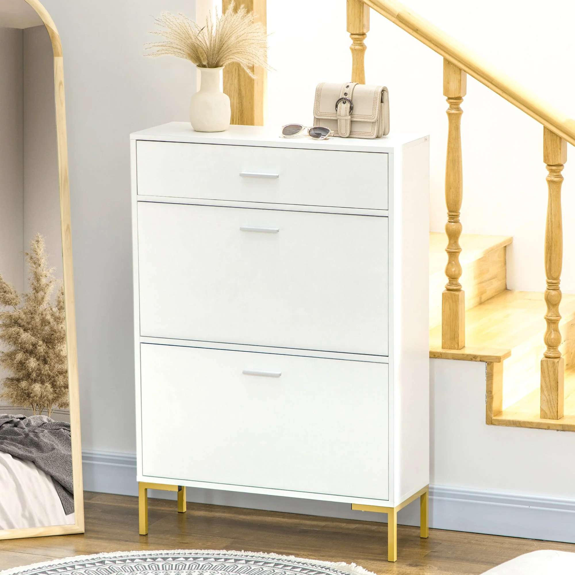Homcom Modern Shoe Cabinet With 2 Flip Doors - Image 2