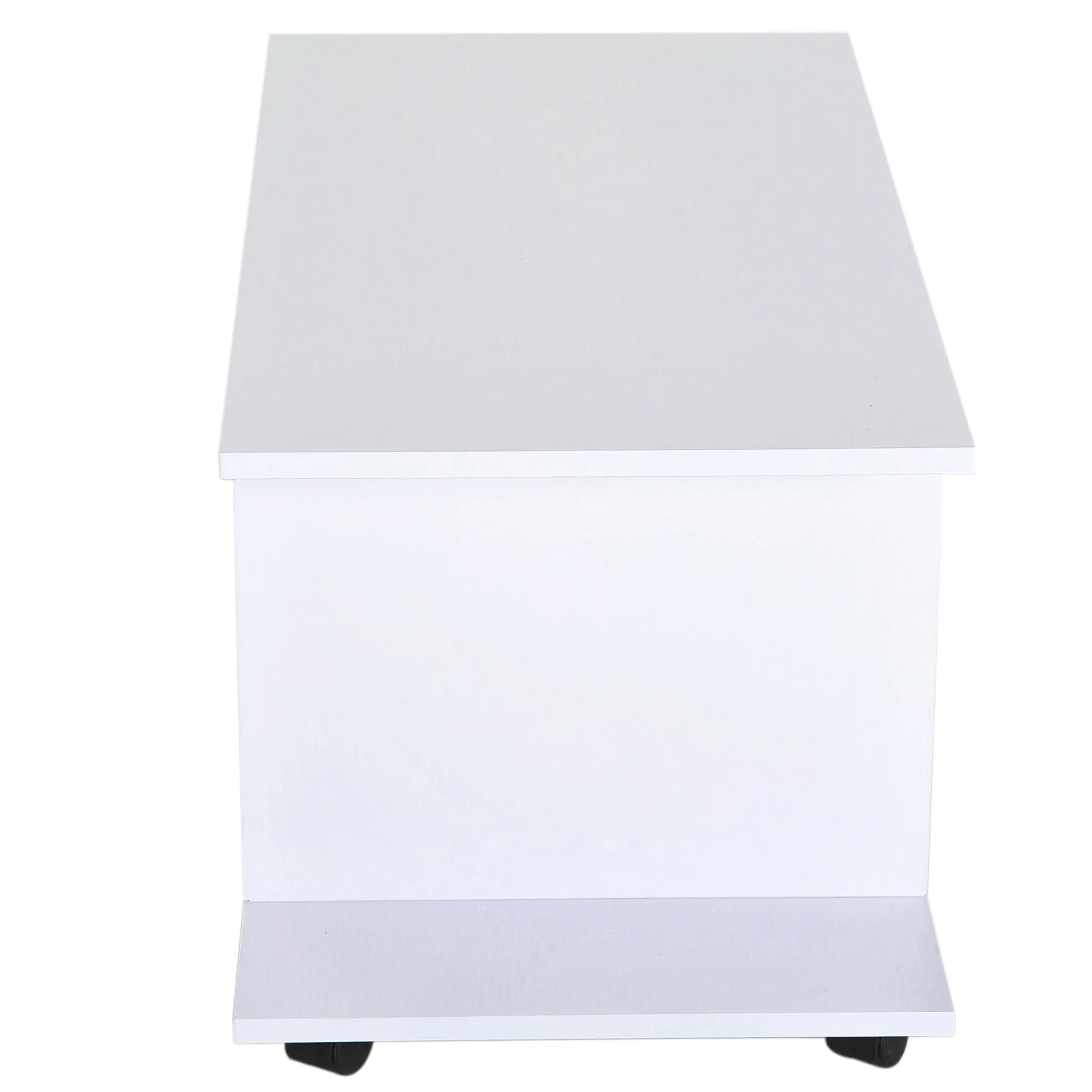 Homcom Modern TV Cabinet Stand Storage Shelves Table Mobile Bedroom Furniture Bookshelf Bookcase White New - Image 7