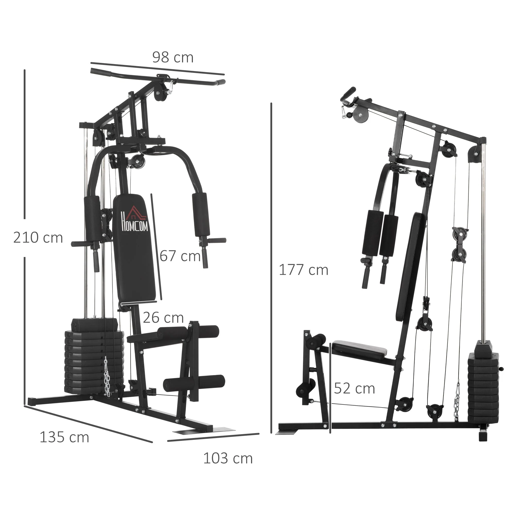 Homcom Multifunction Home Gym Machine - Image 3