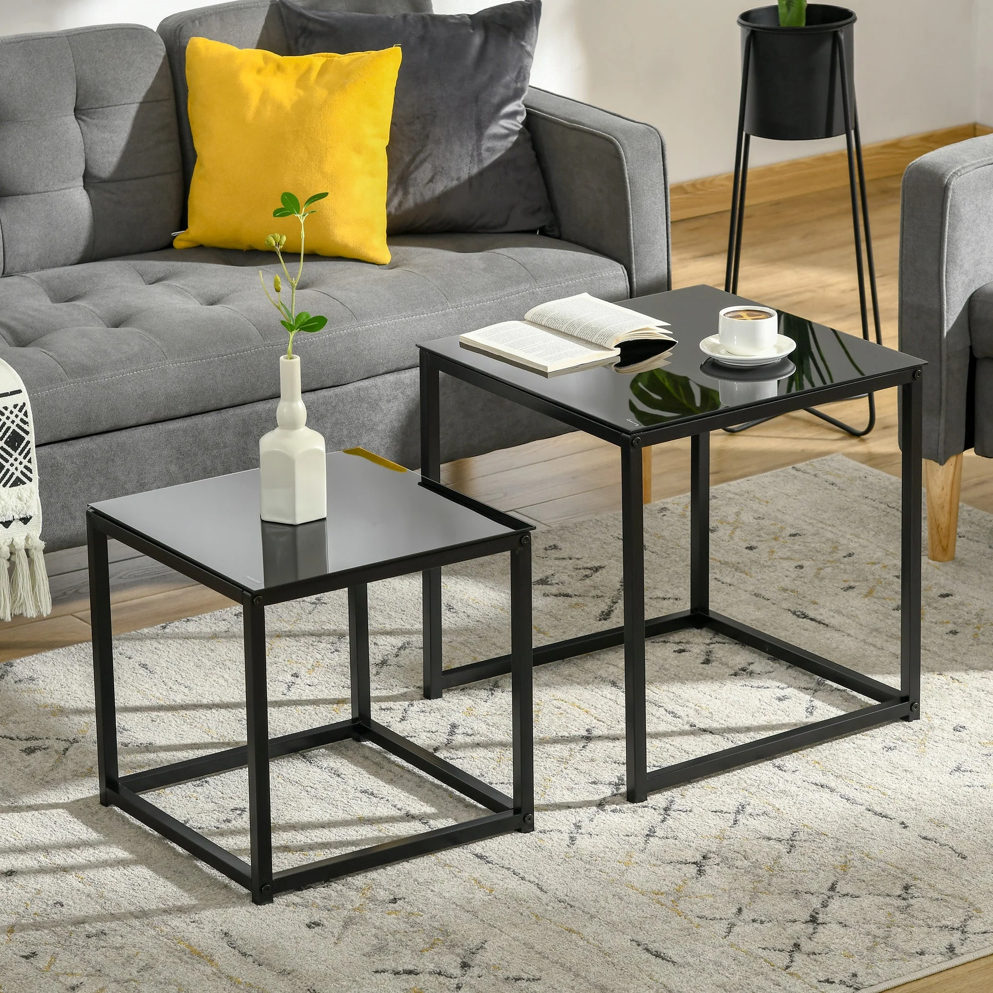 Homcom Nest of 2 Side Tables - Image 2