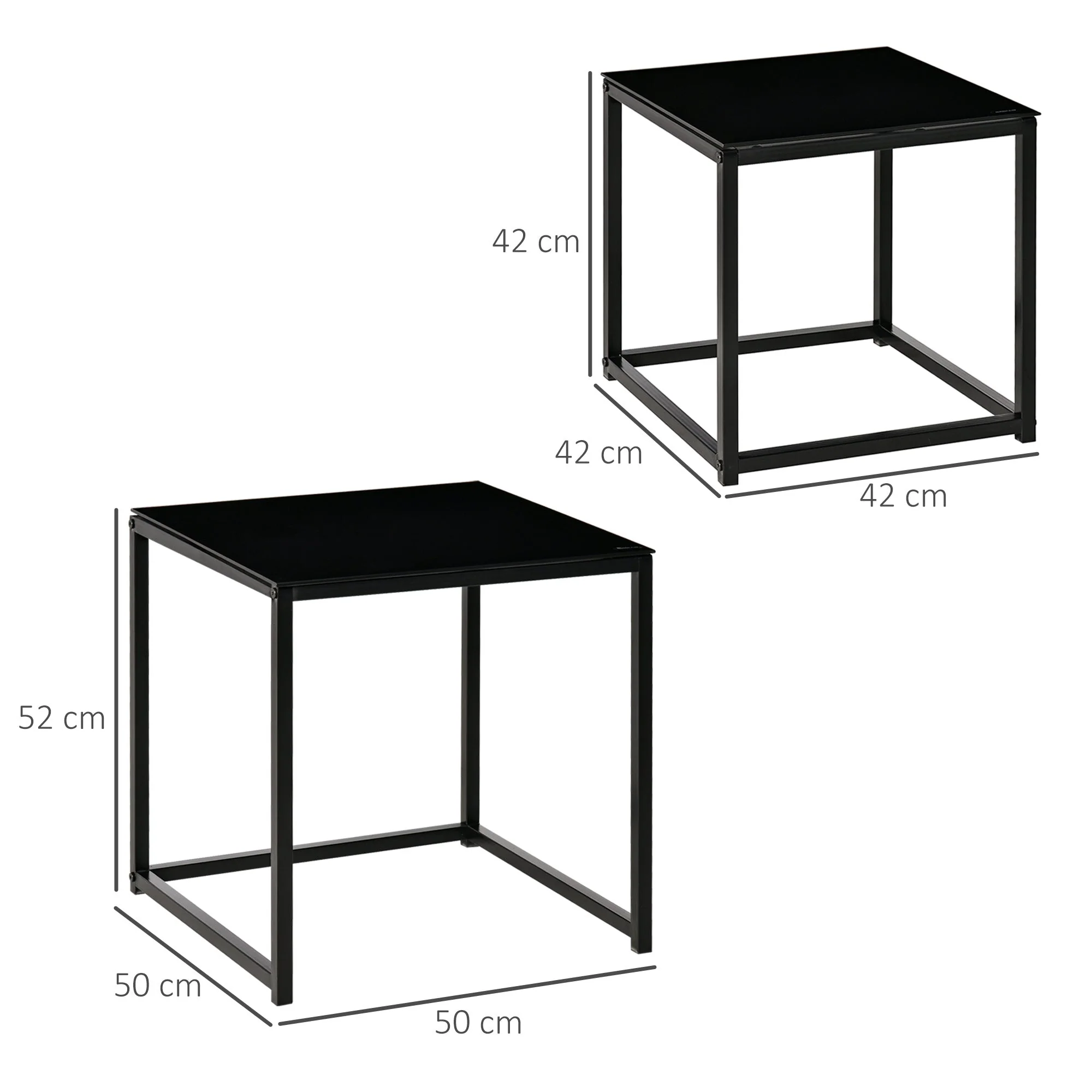 Homcom Nest of 2 Side Tables - Image 3