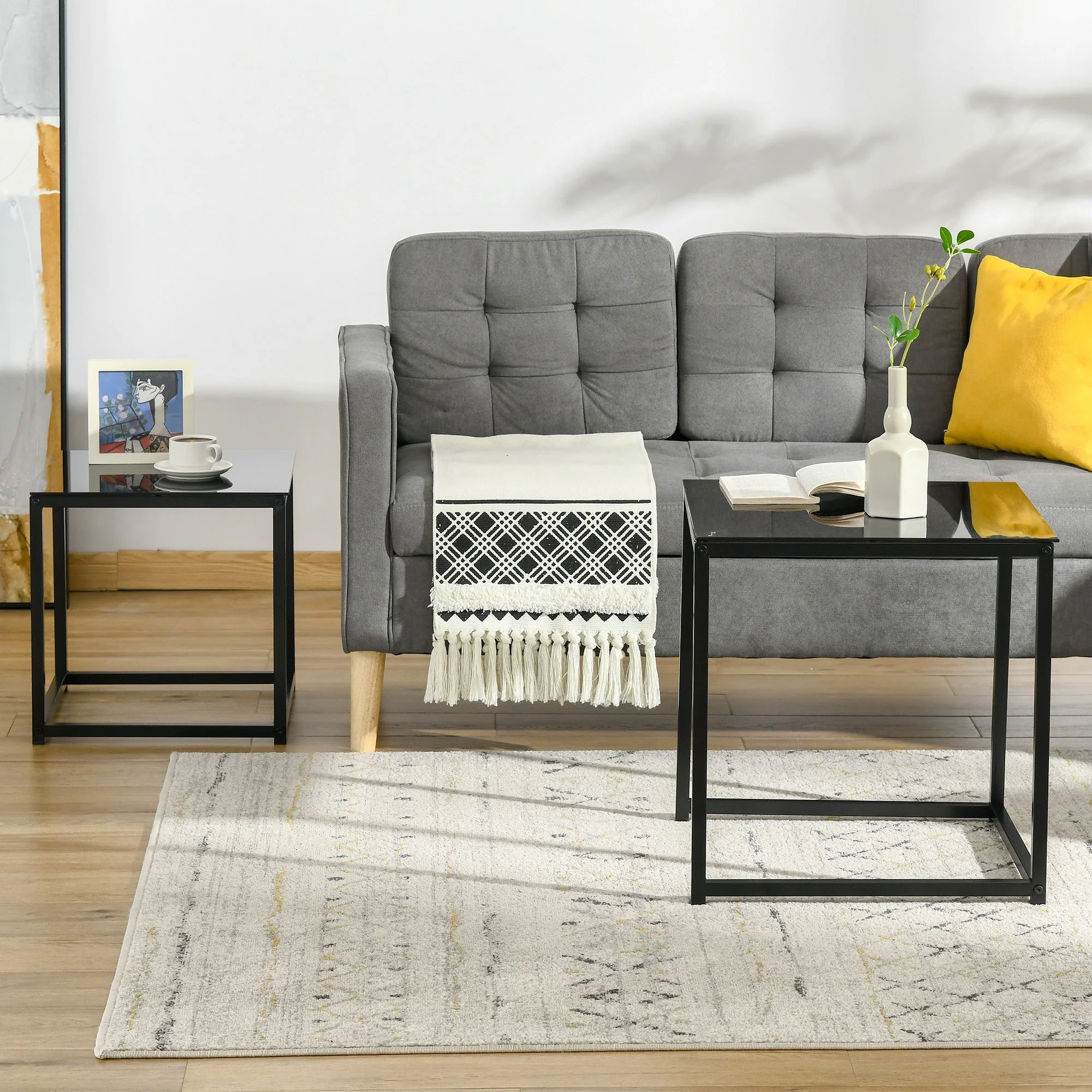 Homcom Nest of 2 Side Tables - Image 5