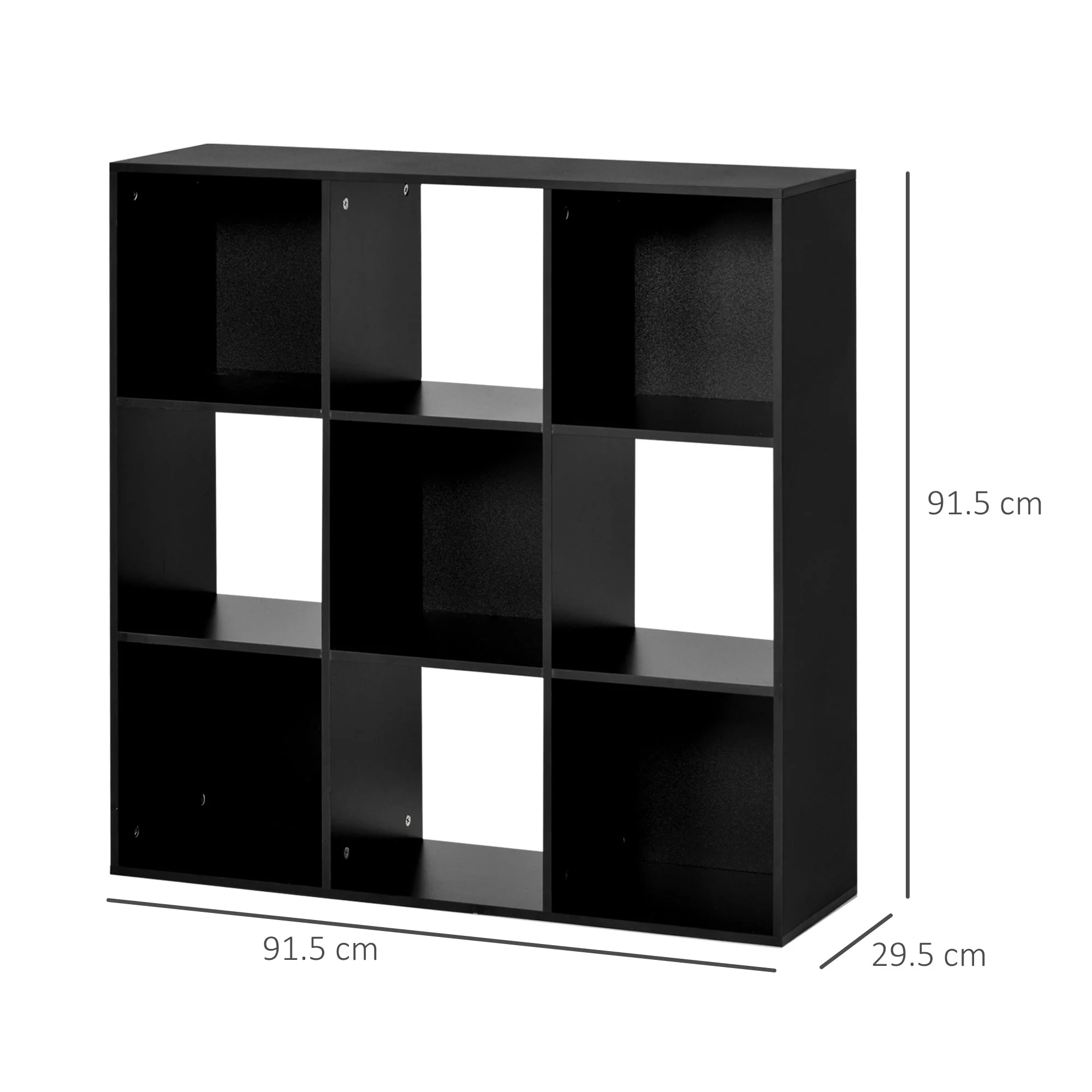 Homcom Nine-Cube Compact Shelving Unit - Black - Image 3