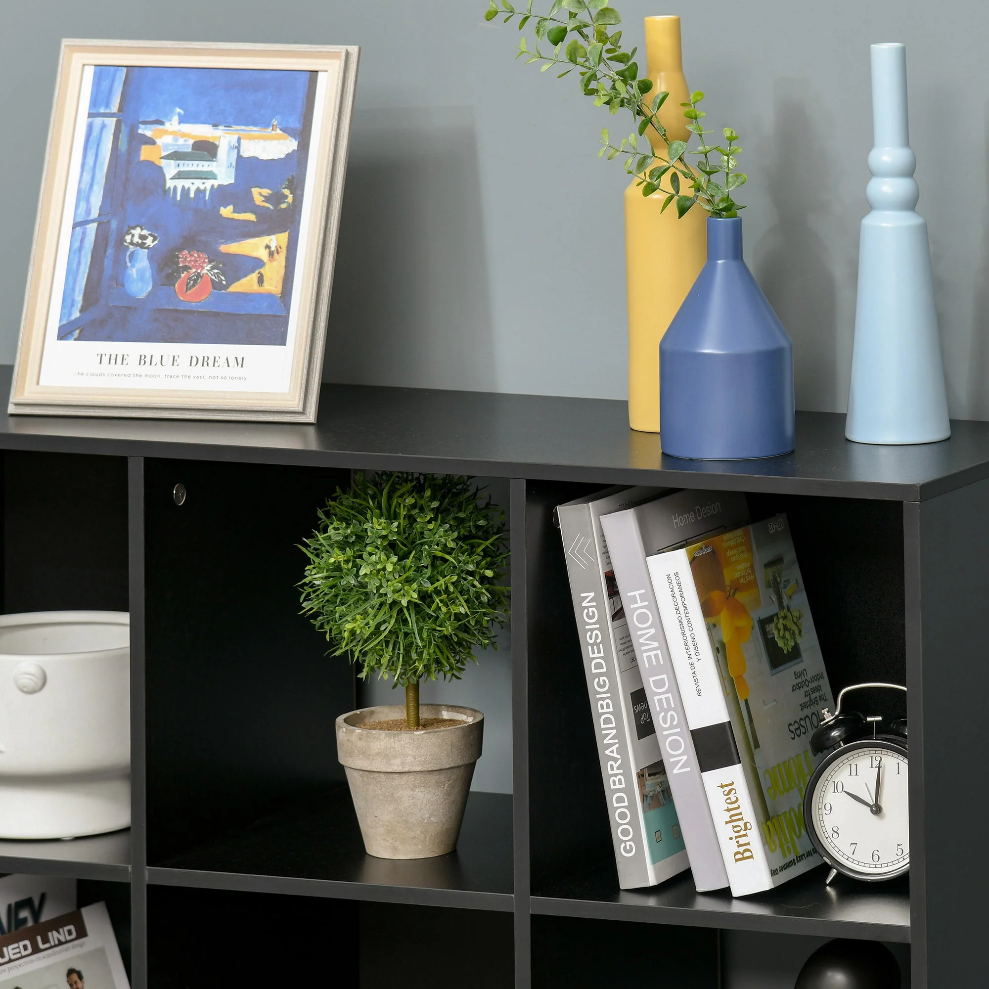 Homcom Nine-Cube Compact Shelving Unit - Black - Image 8