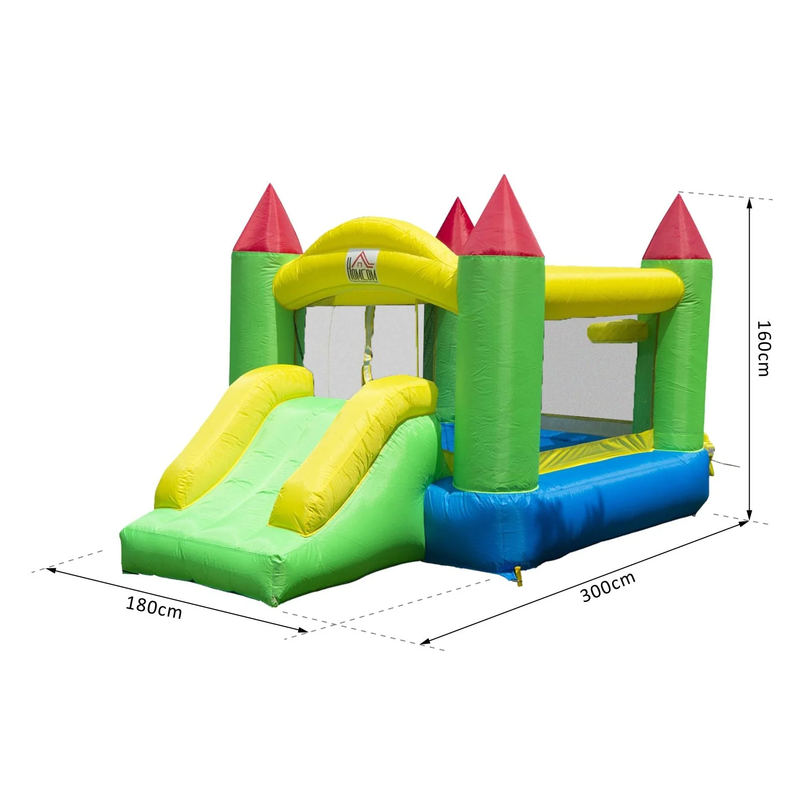 Homcom Nylon Inflatable Bouncy Castle Multi-Colour - Image 3