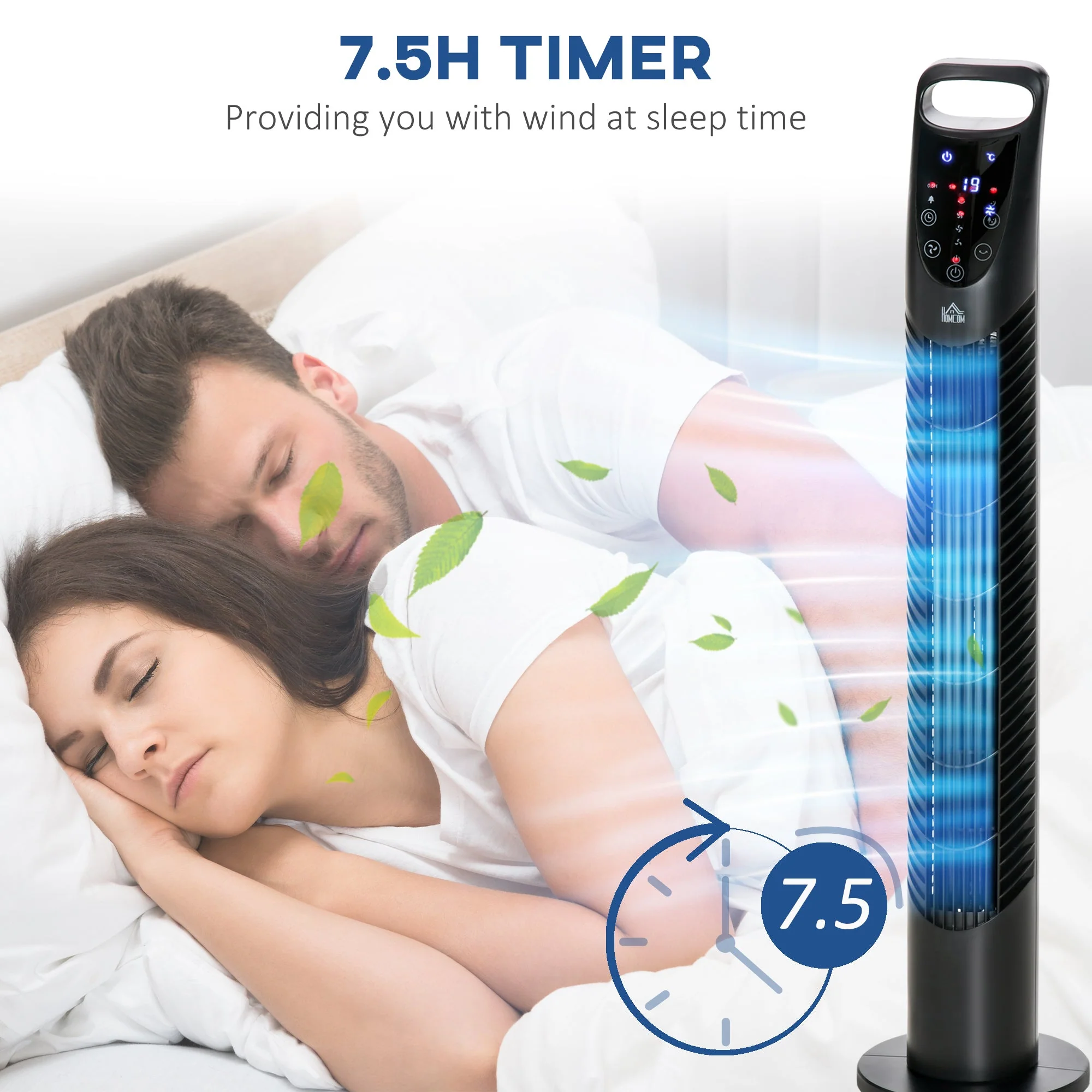 Homcom Oscillating Tower Fan with Remote Control - Image 7