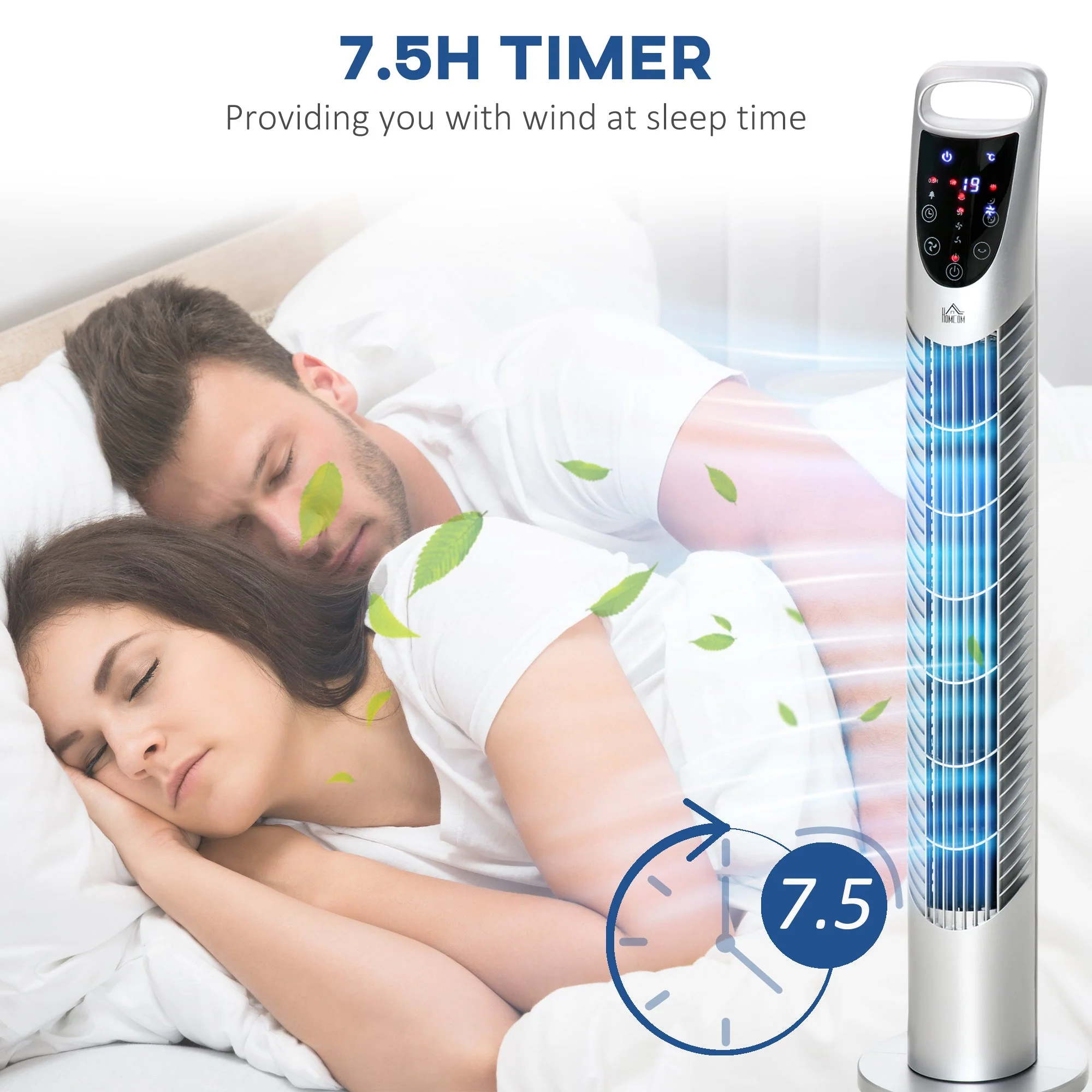 Homcom Oscillating Tower Fan With Remote Control - Image 7