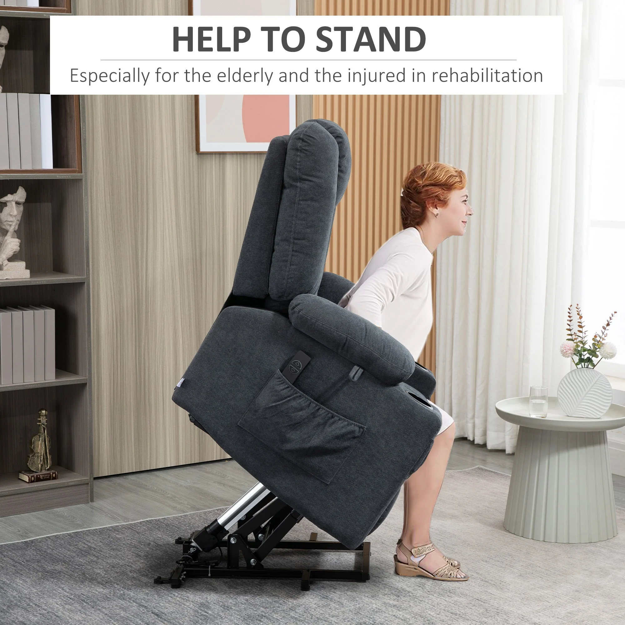 Homcom Oversized Riser and Recliner Chairs for the Elderly - Image 4