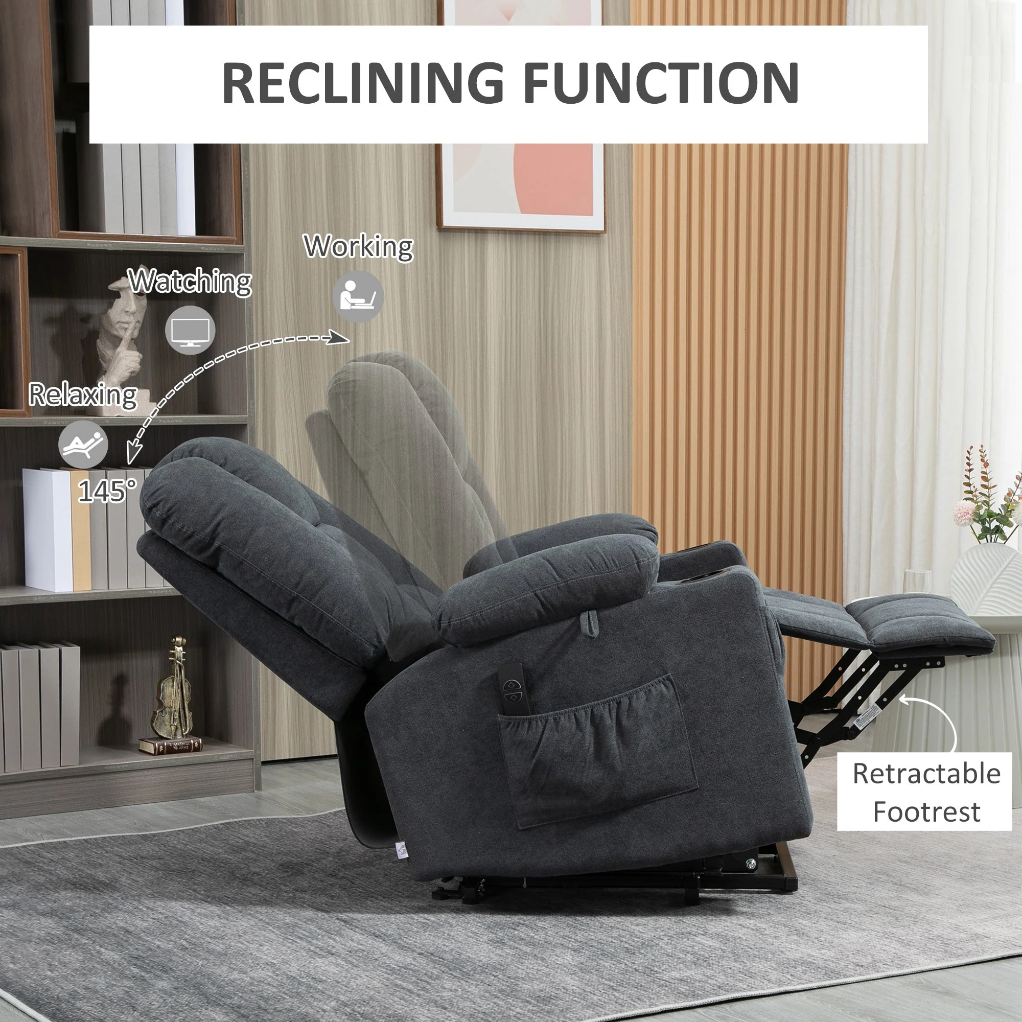Homcom Oversized Riser and Recliner Chairs for the Elderly - Image 5