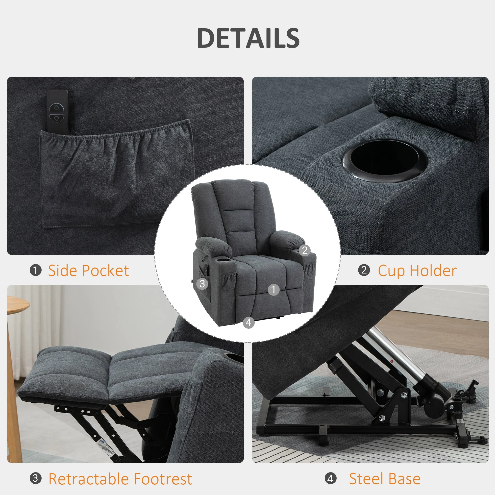 Homcom Oversized Riser and Recliner Chairs for the Elderly - Image 6