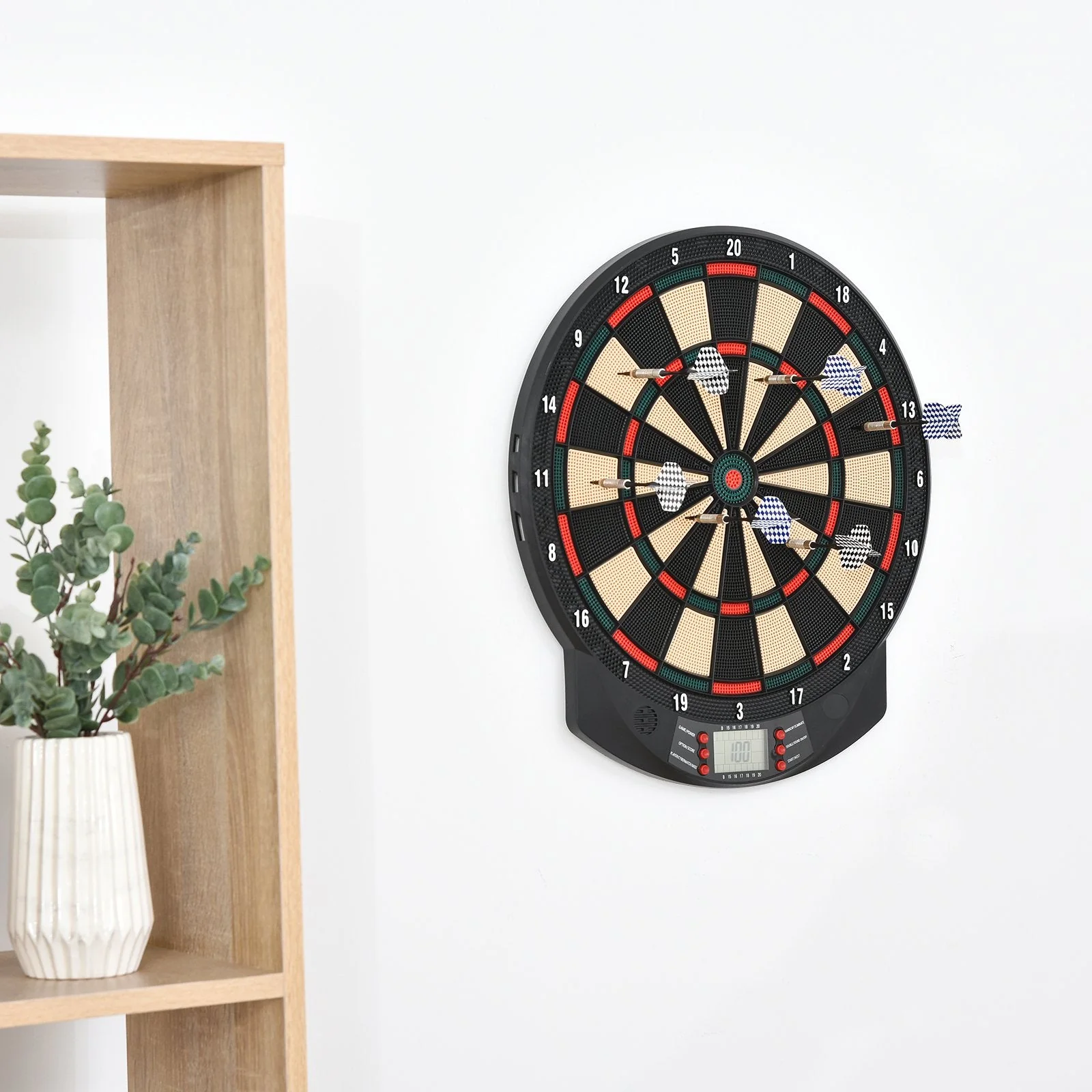 Homcom Plastic Electronic Dartboard w/ 6 Darts Black - Image 4