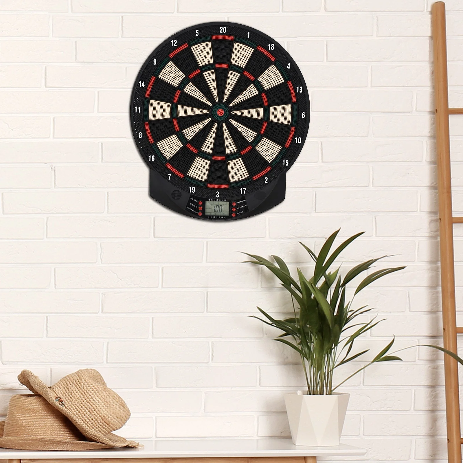 Homcom Plastic Electronic Dartboard w/ 6 Darts Black - Image 9