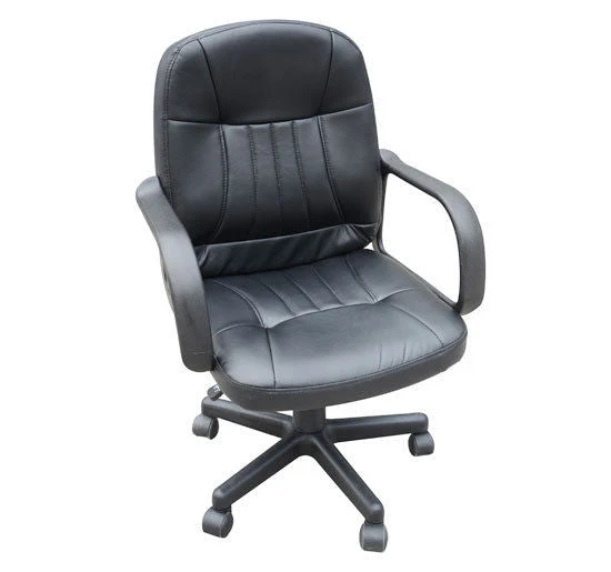 Homcom Pu Leather 360 Swivel Home Office Chair With Armrest Black - Image 8