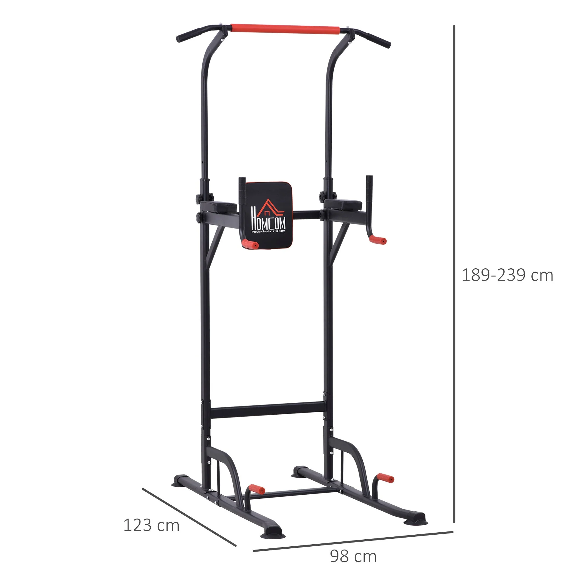 Homcom Pull Up Station Power Tower Station Bar Home Gym Workout - Image 3