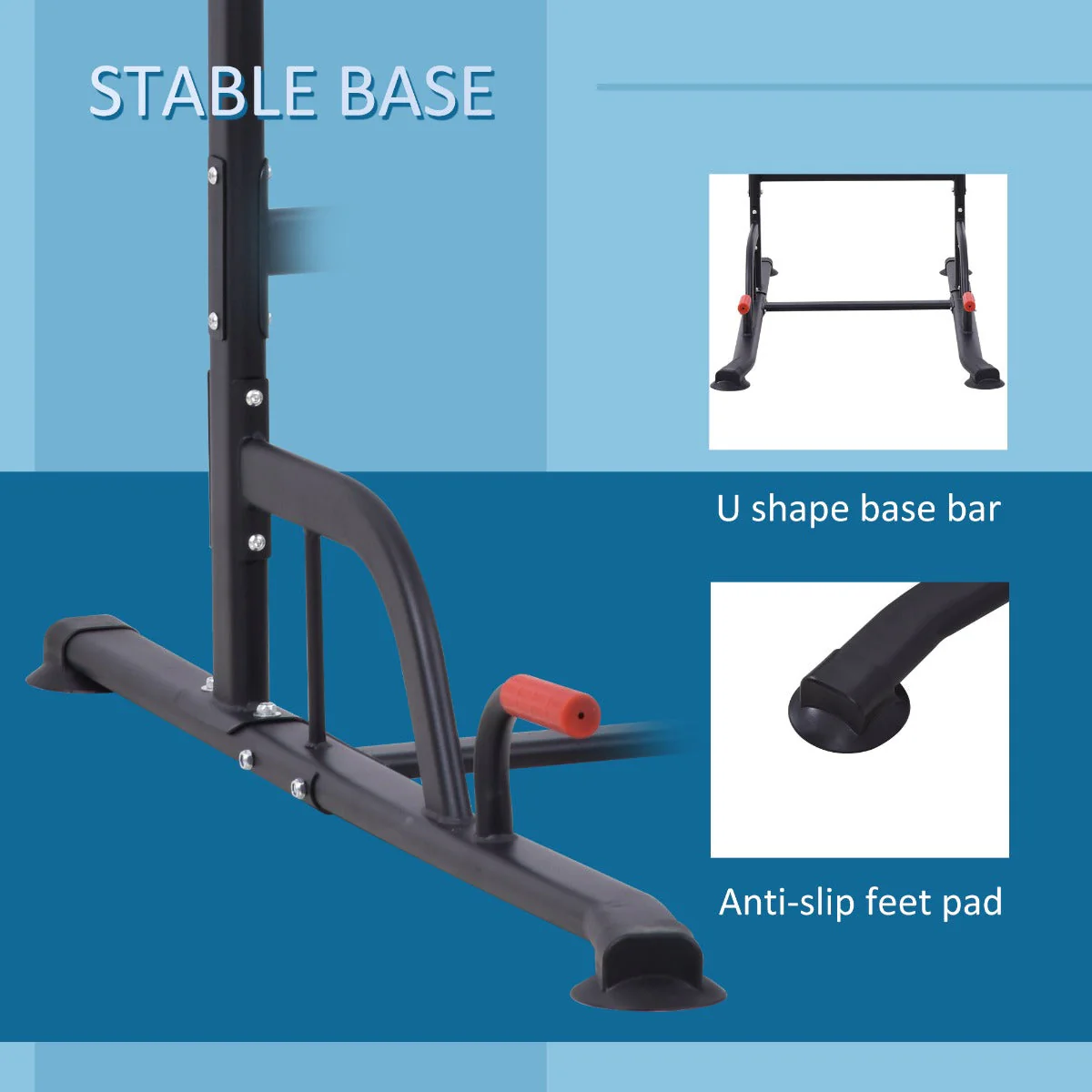 Homcom Pull Up Station Power Tower Station Bar Home Gym Workout - Image 7
