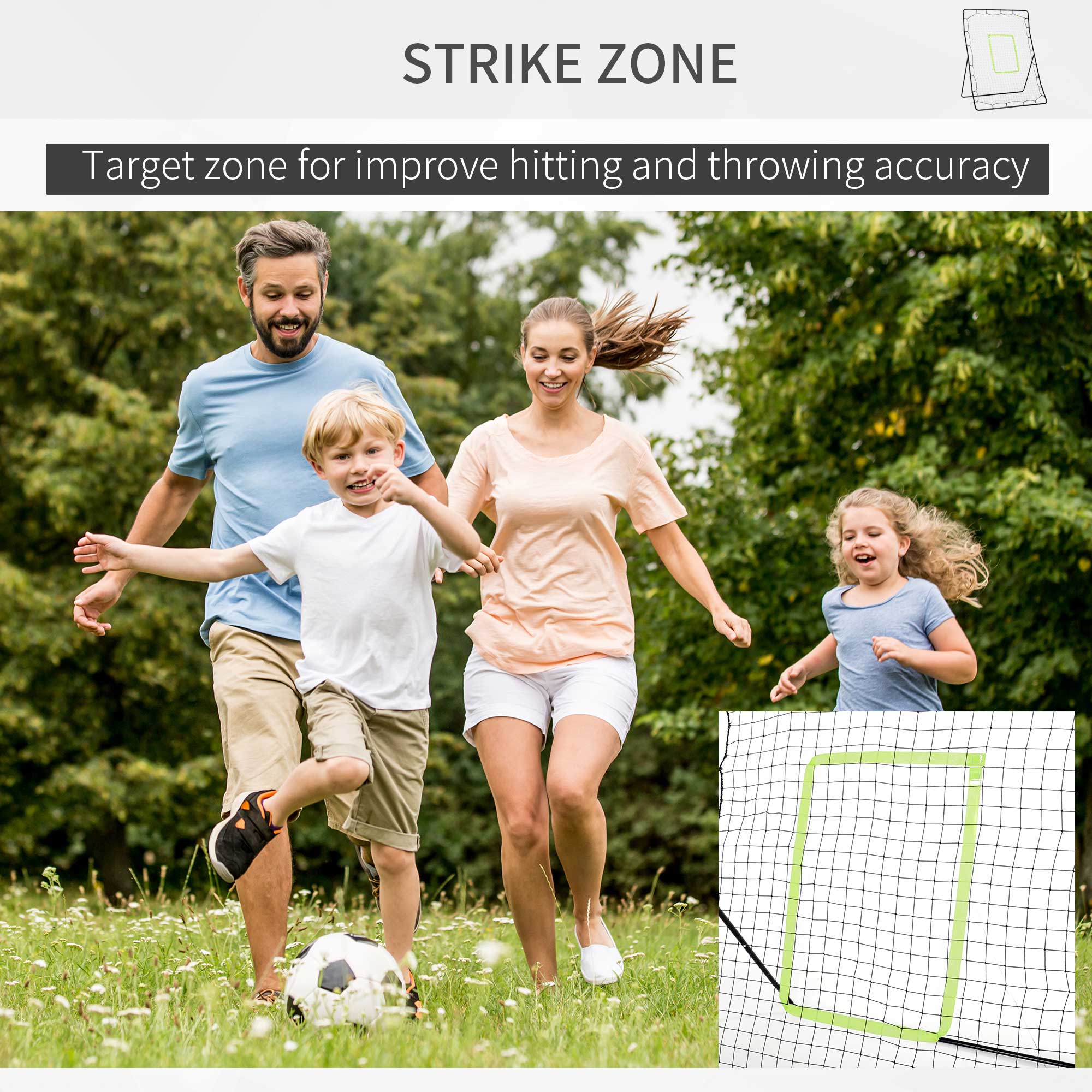 Homcom Rebounder Net Withpe Mesh Metal Tube 122W X 95D X 172H cm-Black - Image 4