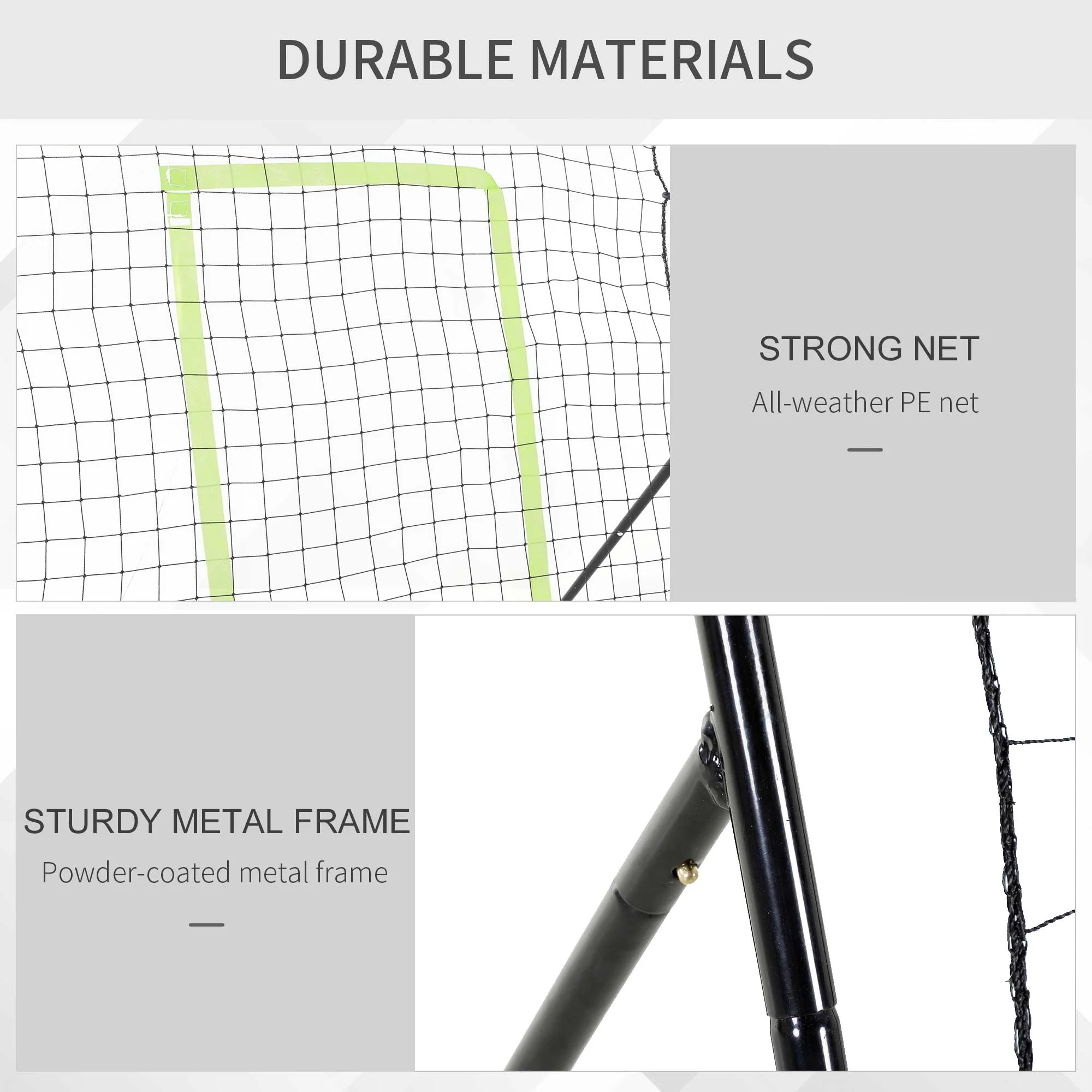 Homcom Rebounder Net Withpe Mesh Metal Tube 122W X 95D X 172H cm-Black - Image 5