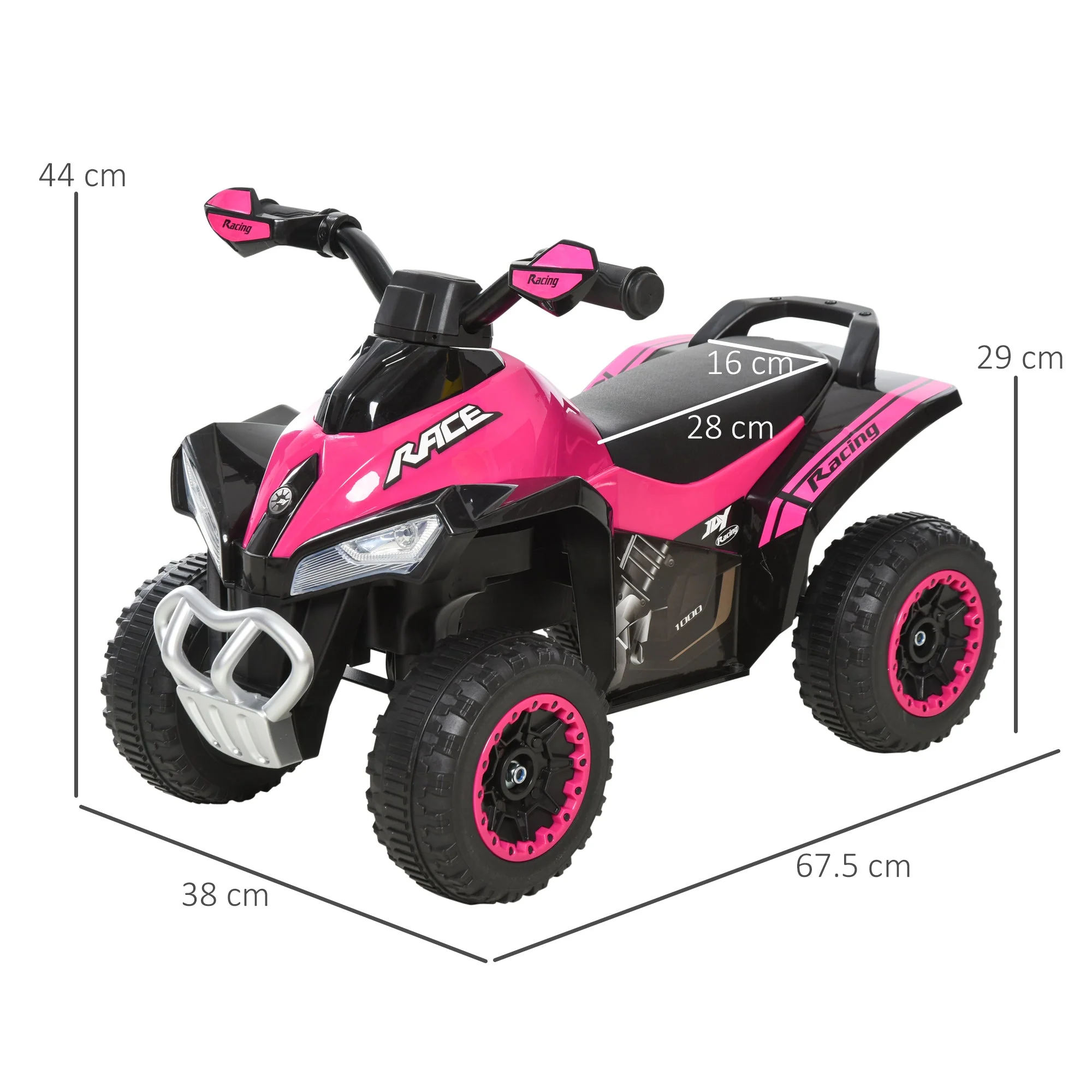 Homcom Ride on Toy for Kids 4 Wheel Foot-to-Floor Sliding Walking Car Toy Motorcycle Baby Walker Toddler Toys for for 18-36 Months Boys and Girls - Image 2