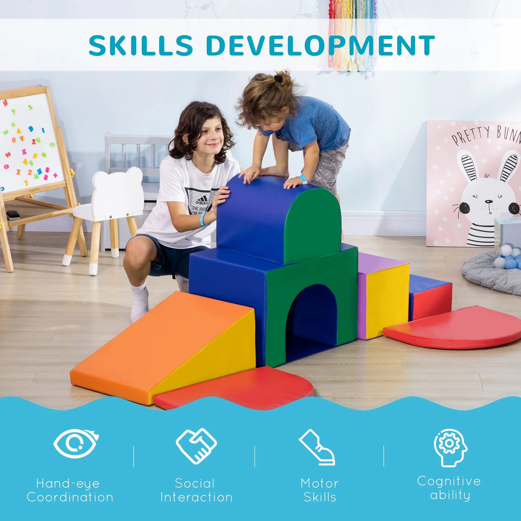 Homcom Seven-Piece Kids Soft Playset - Image 4