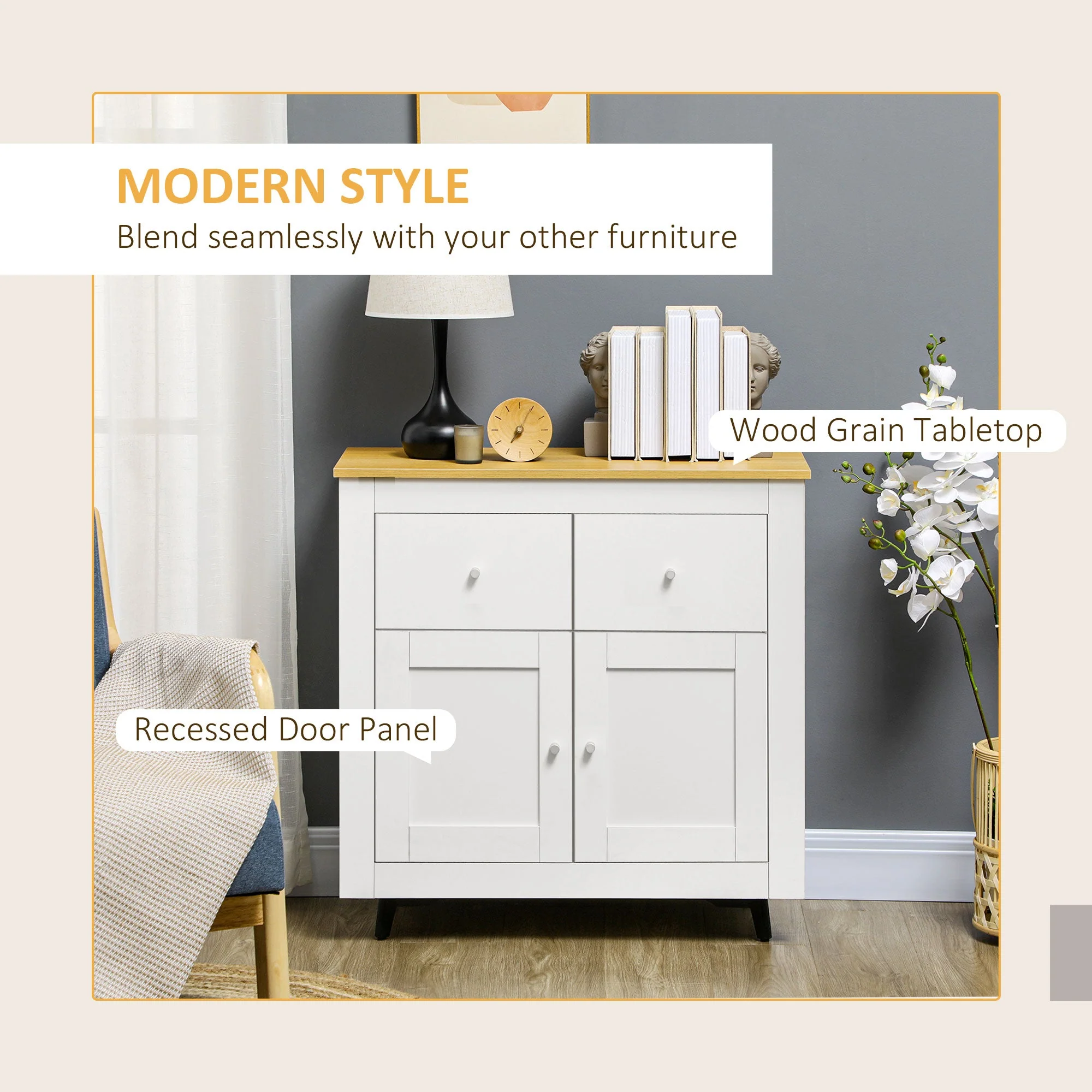 Homcom Sideboard Storage Cabinet - Image 4
