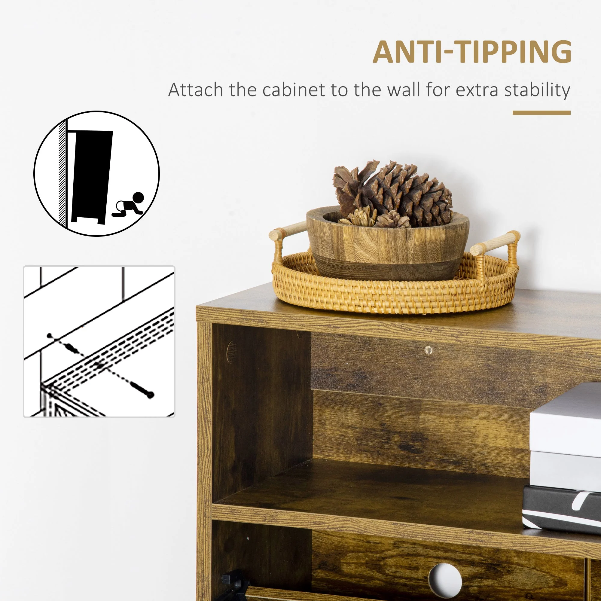 Homcom Slim Two-Drawer Shoe Cabinet - Image 6
