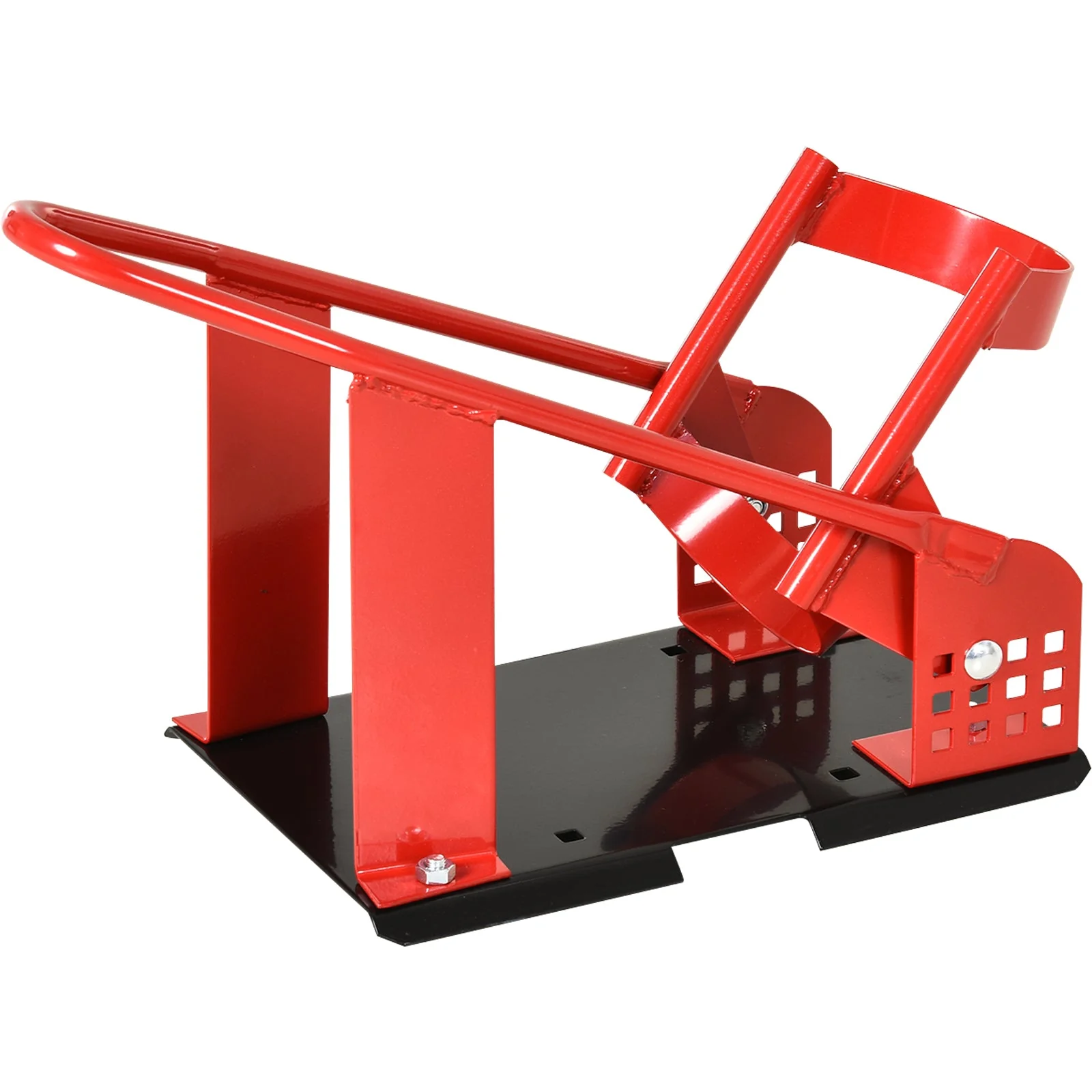 Homcom Steel Freestanding Motorcycle Wheel Chock Red - Image 6