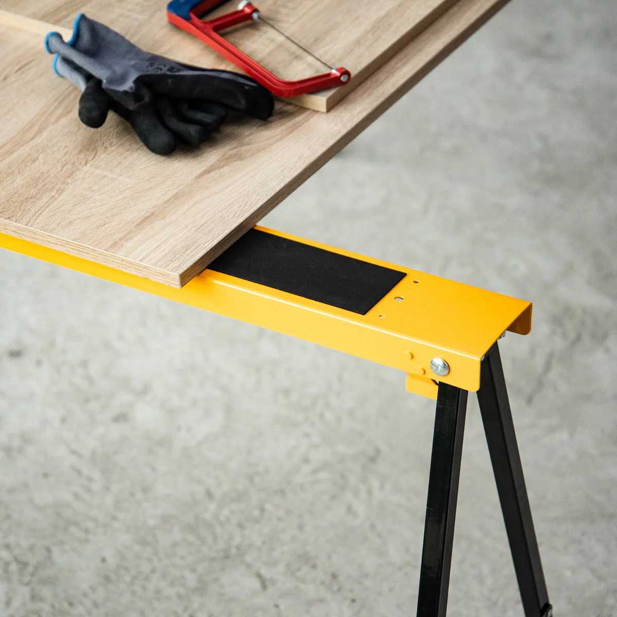 Homcom Steel Non-Slip 2-Peice Saw Horse Black/Yellow - Image 8