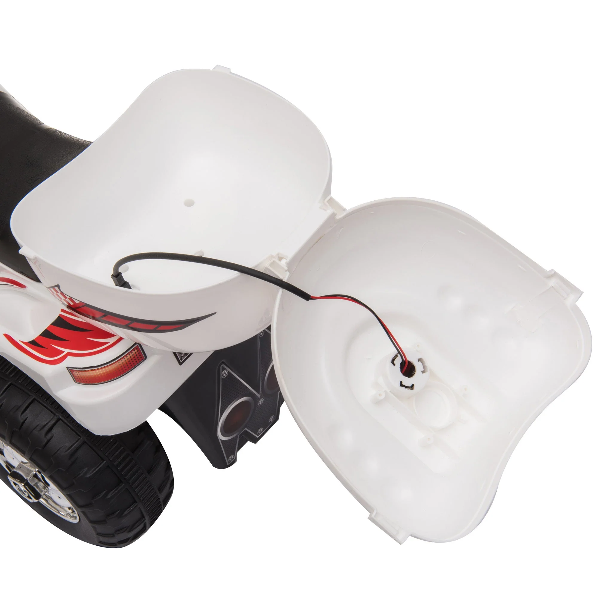Homcom Toddlers Electric Pp Motorcycle Ride On Trike White - Image 5