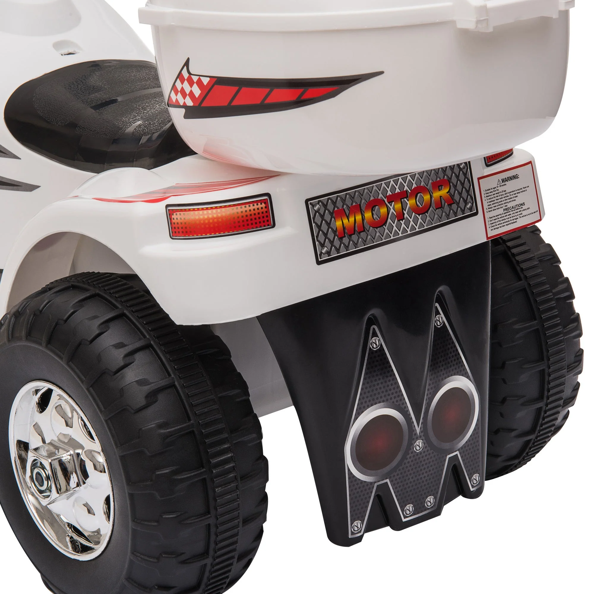 Homcom Toddlers Electric Pp Motorcycle Ride On Trike White - Image 7