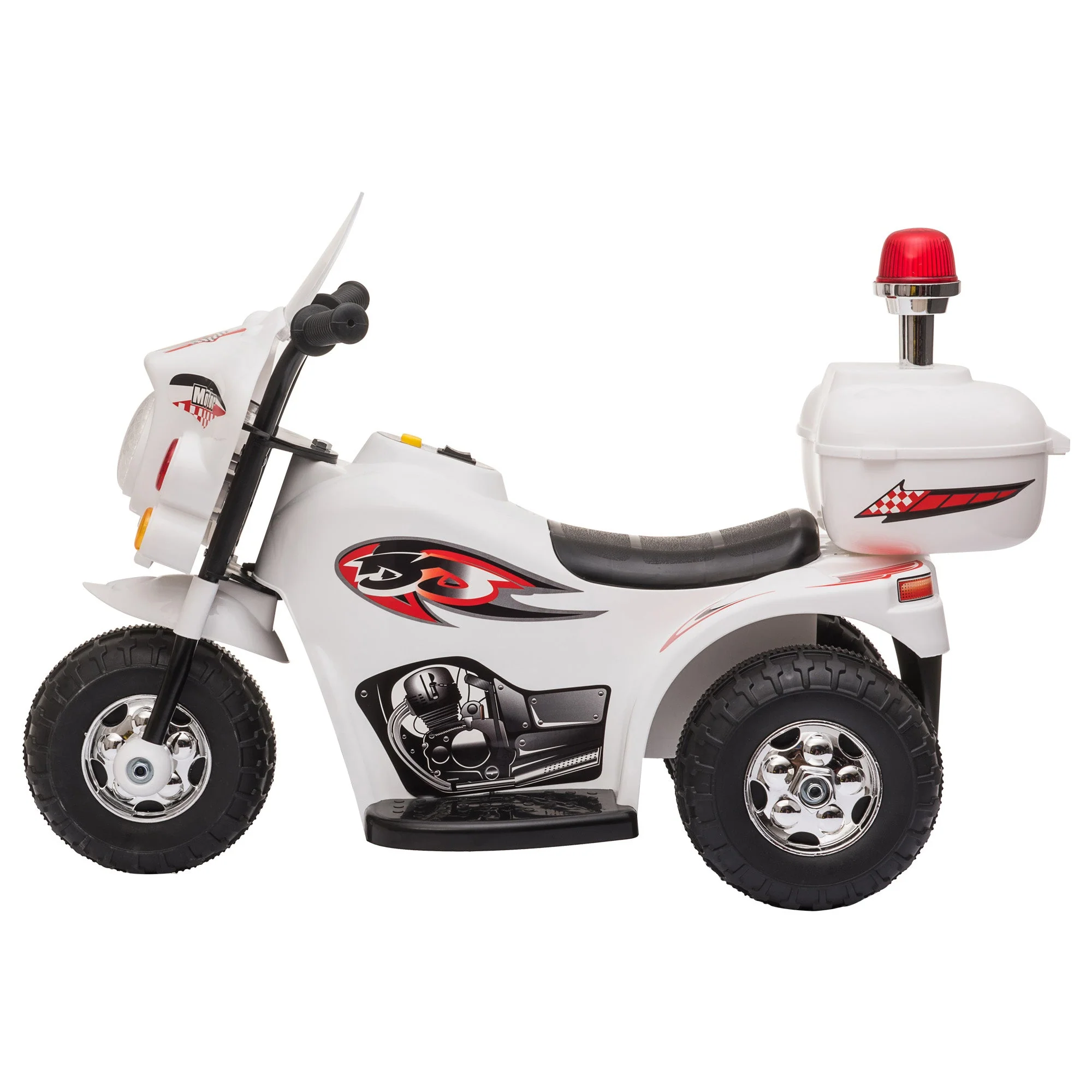 Homcom Toddlers Electric Pp Motorcycle Ride On Trike White - Image 8