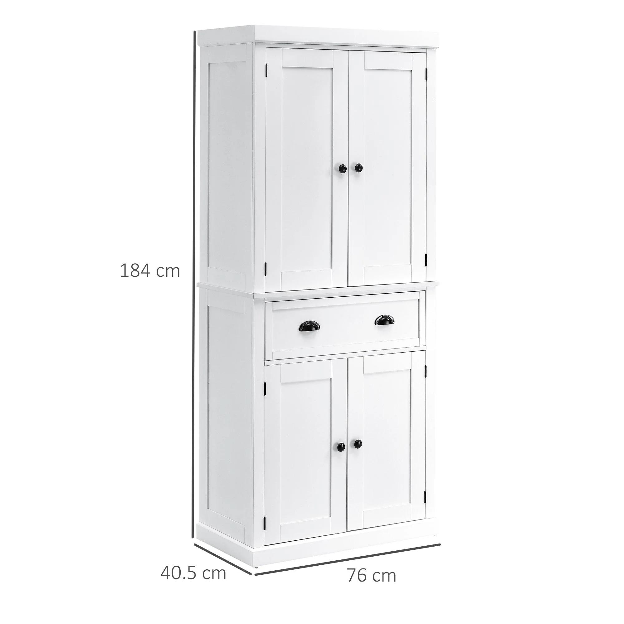 Homcom Traditional Colonial Freestanding Kitchen Cupboard - Image 3
