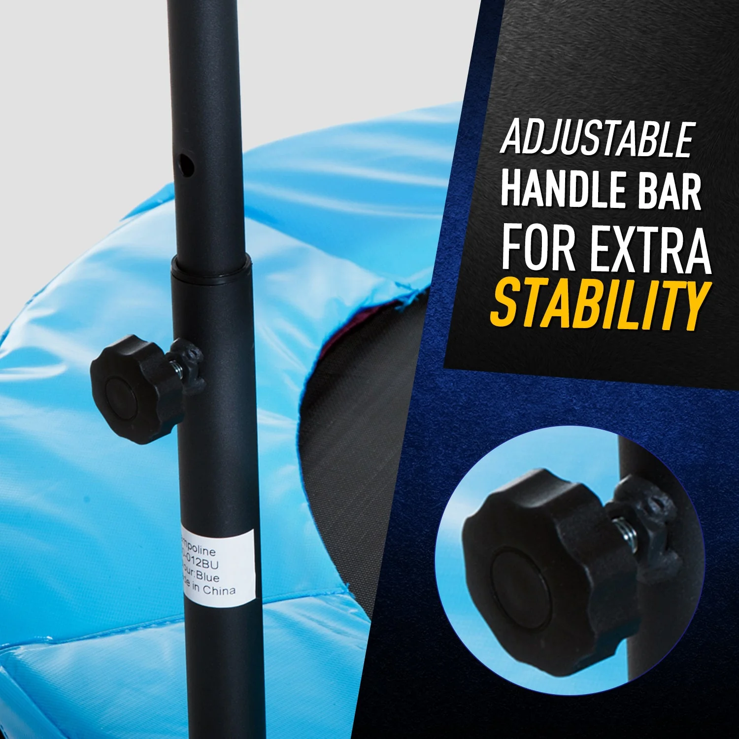 Homcom Trampoline Rebounder w/ Adjustable Handle for Children and Adults Blue - Image 5