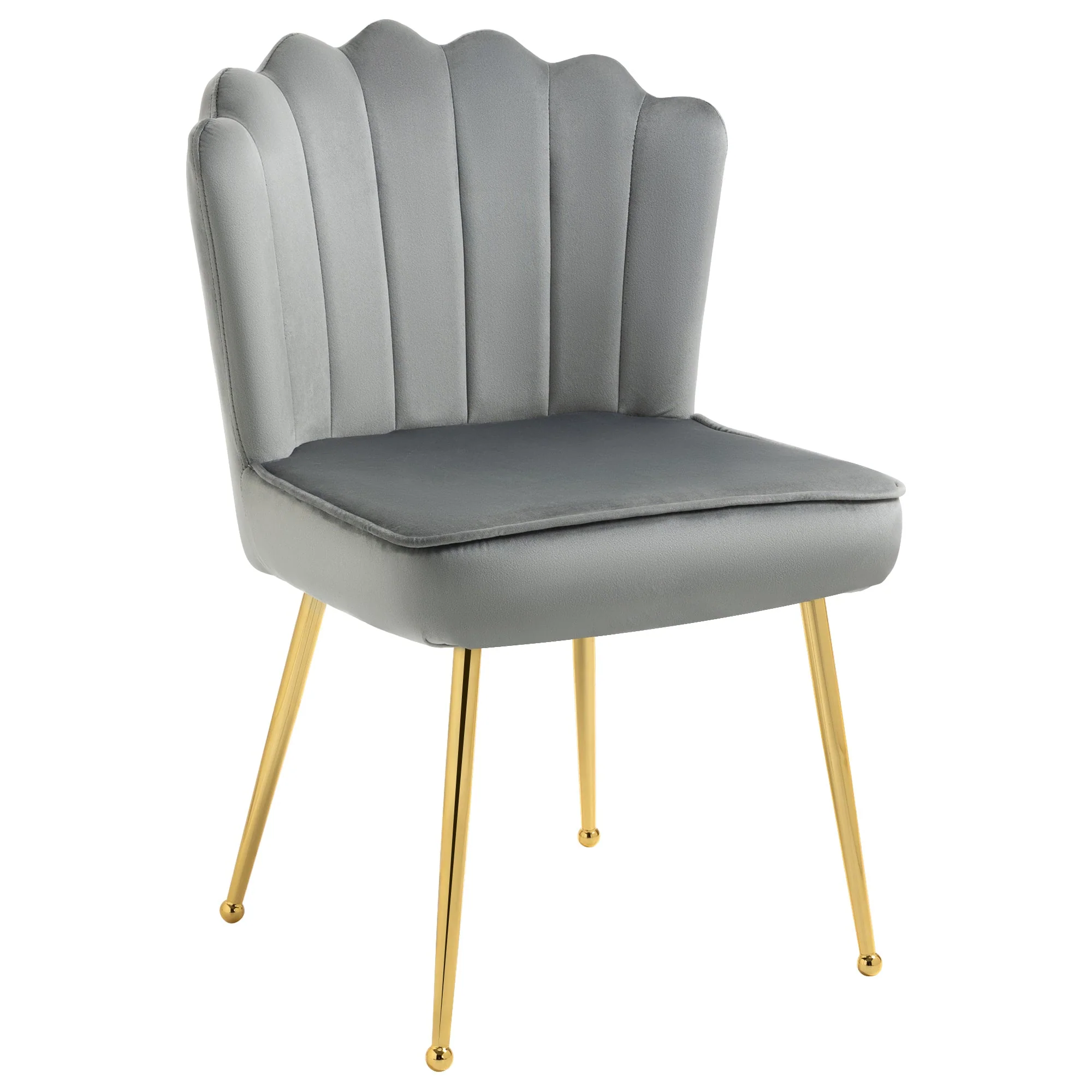 Homcom Velvet-Feel Shell Luxe Accent Chair - Image 2