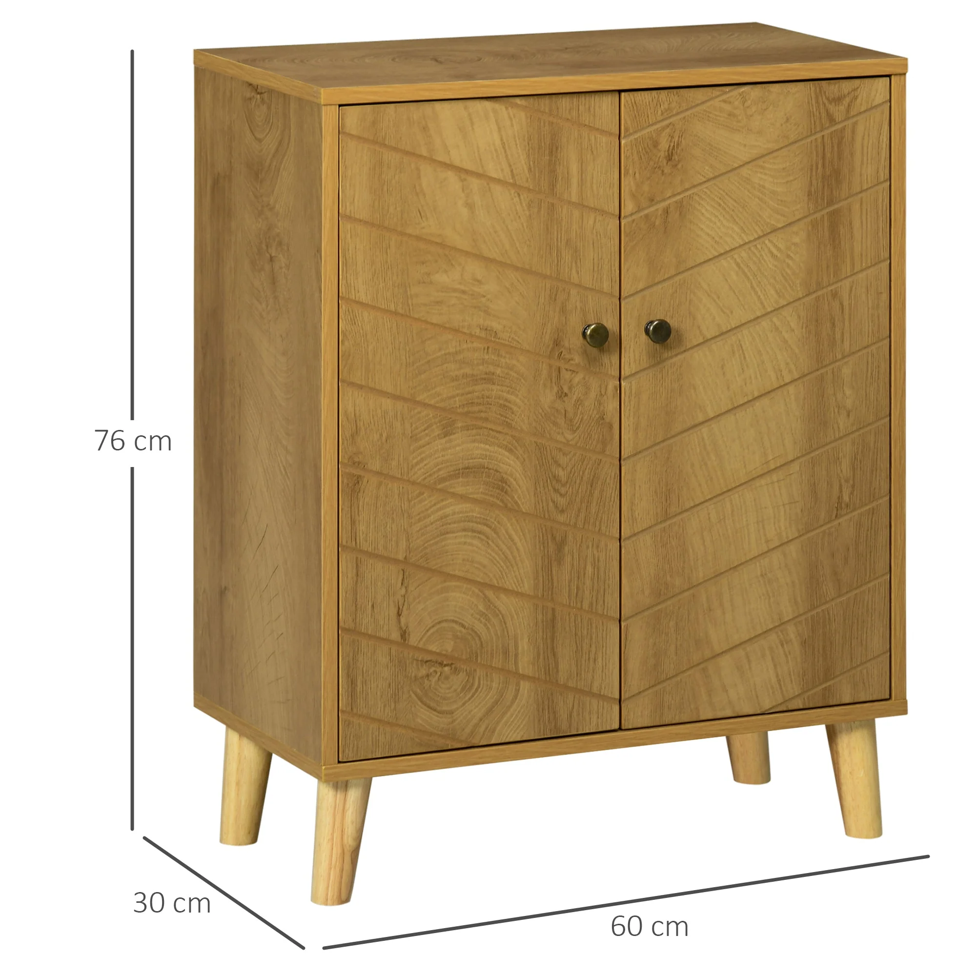 Homcom Vintage-Look Freestanding Sideboard With Inner Shelf - Image 3