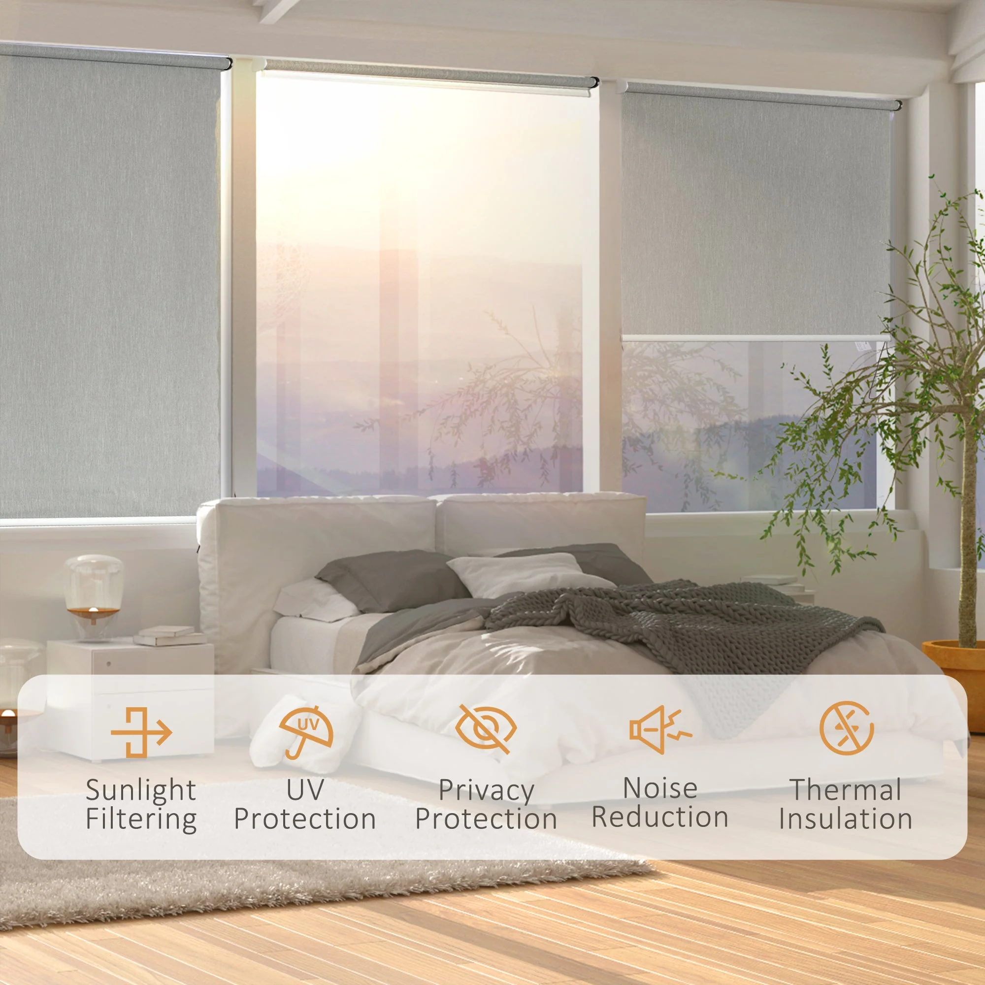 Homcom Wifi Smart Roller Blinds Work With Tuya App - Image 4