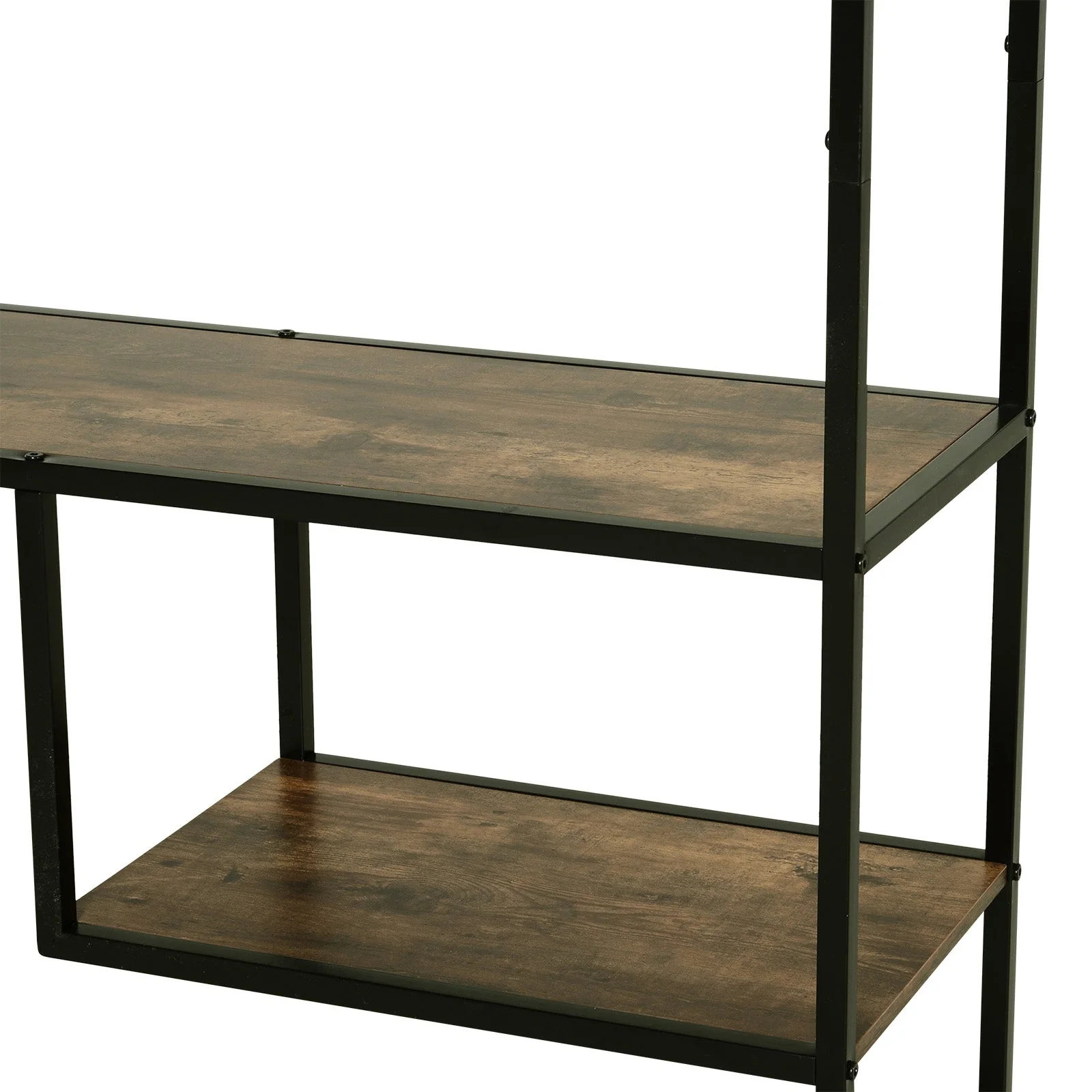 Homcom Wood Shelf Bookcase Industrial Style Stand 6-Staggered Shelf Living Room Display Rack Organiser - Image 8