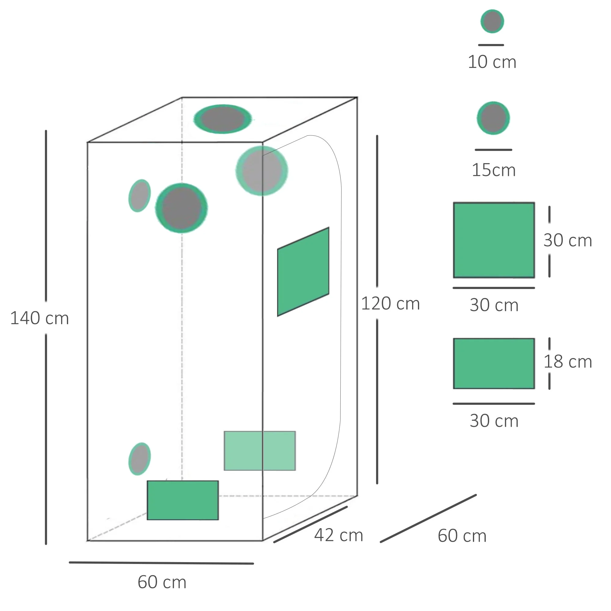 Hydroponic Plant Grow Tent W/ Window Tool Bag - Image 3