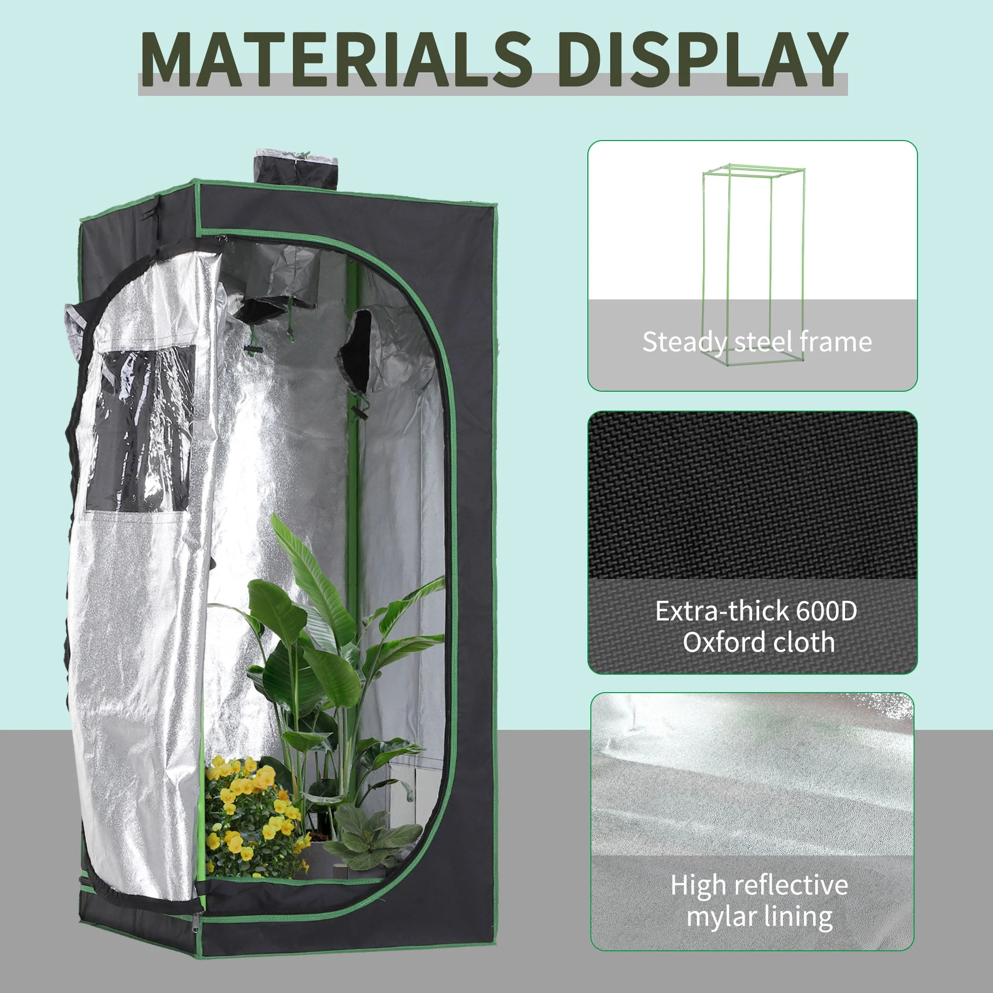 Hydroponic Plant Grow Tent W/ Window Tool Bag - Image 4