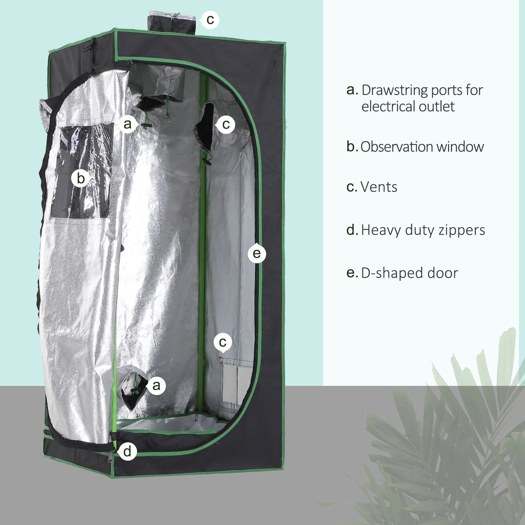 Hydroponic Plant Grow Tent W/ Window Tool Bag - Image 5