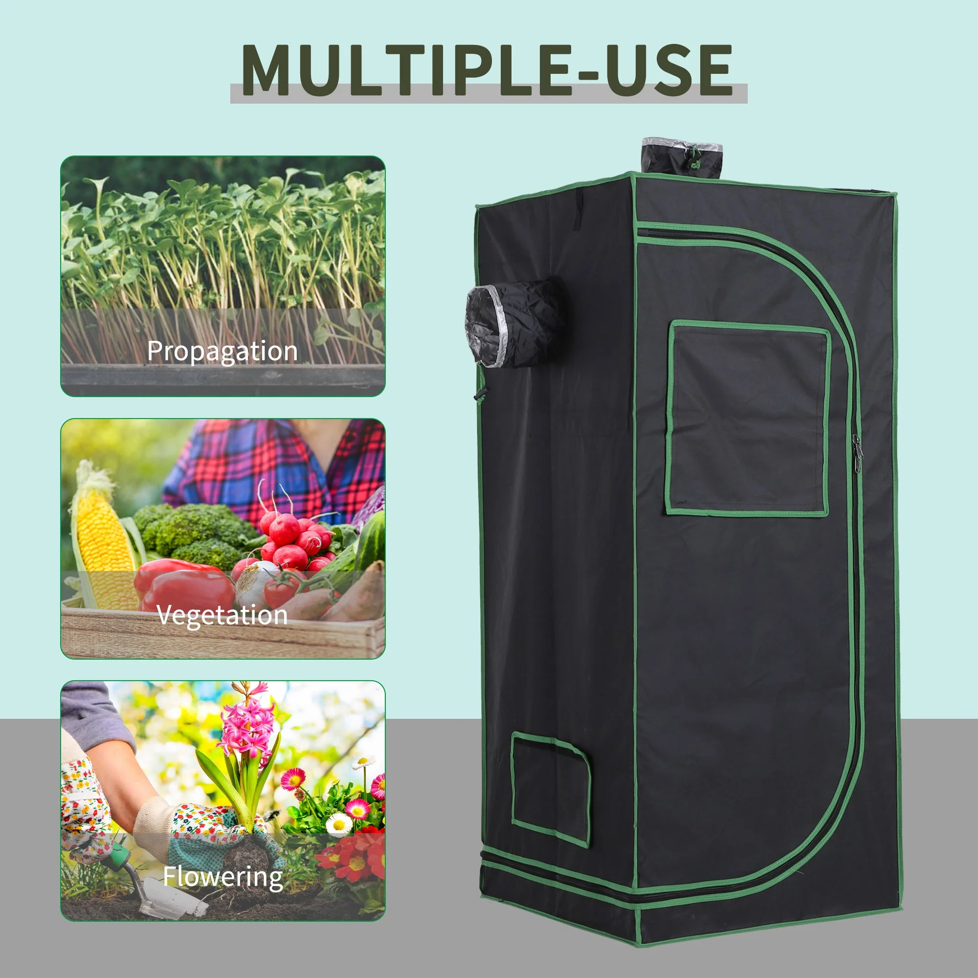 Hydroponic Plant Grow Tent W/ Window Tool Bag - Image 6