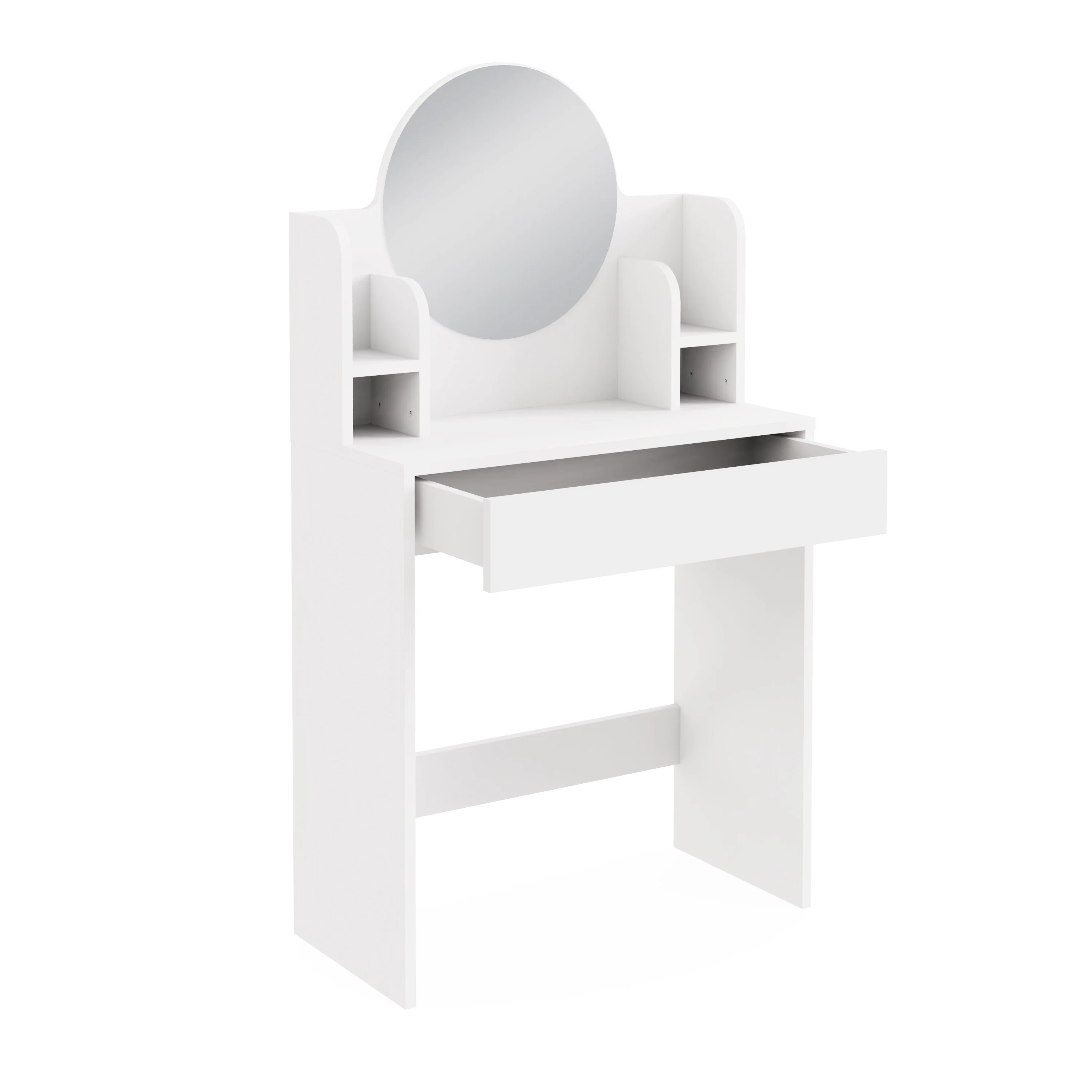 Idis Tall Dressing Table White 2 Shelves - Image 4