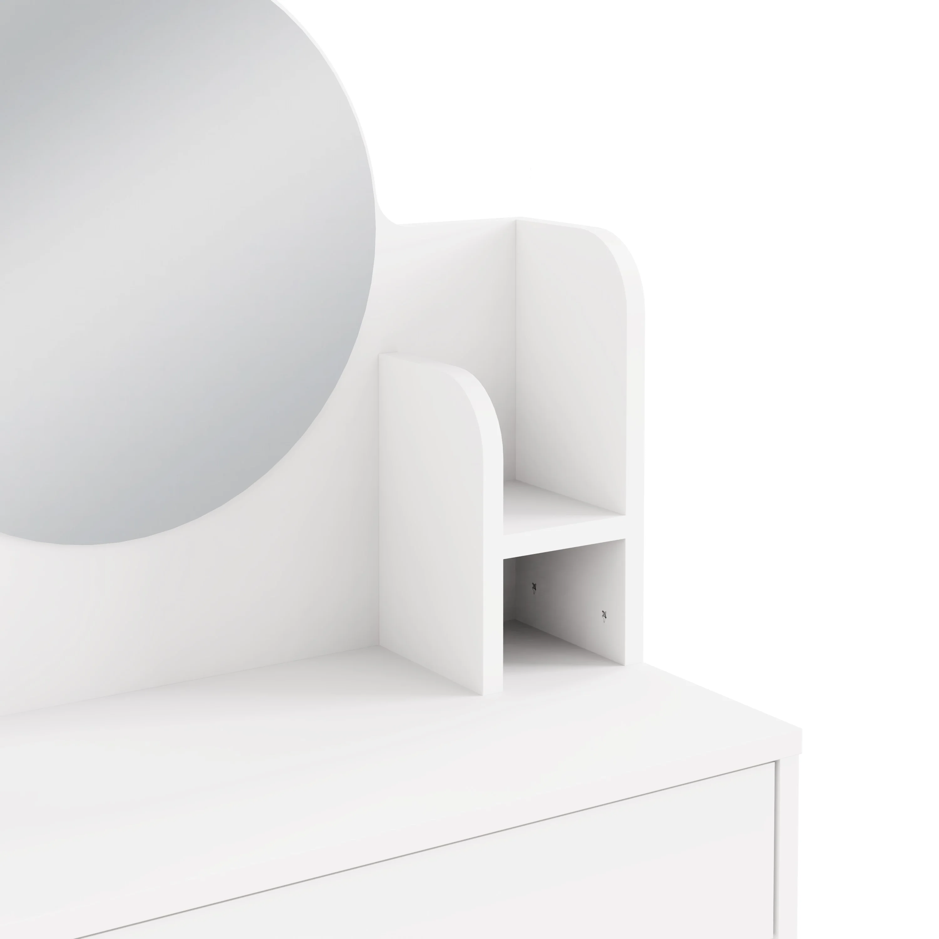 Idis Tall Dressing Table White 2 Shelves - Image 5