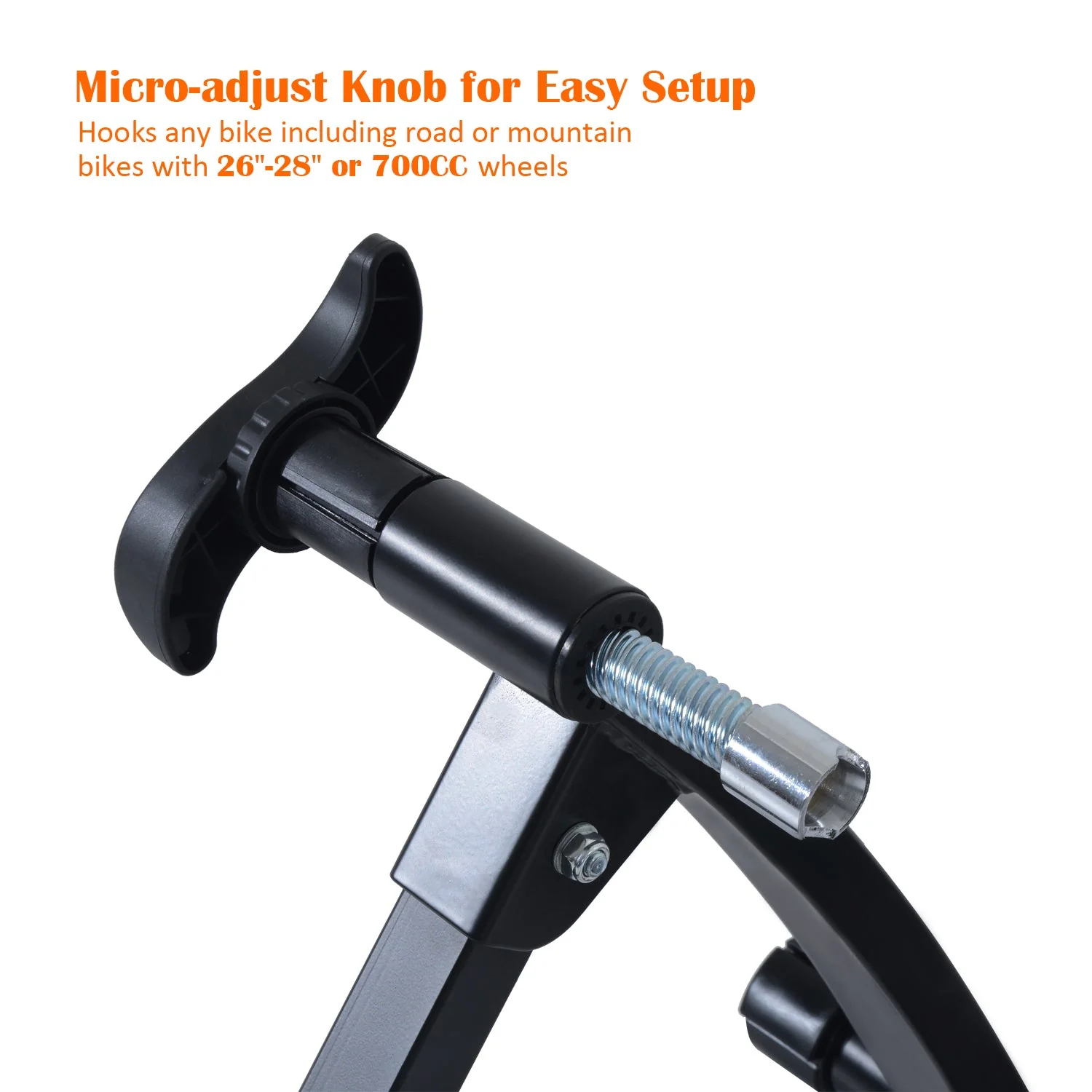Indoor Bicycle Magnetic Foldable Turbo Trainer - Black - Image 5