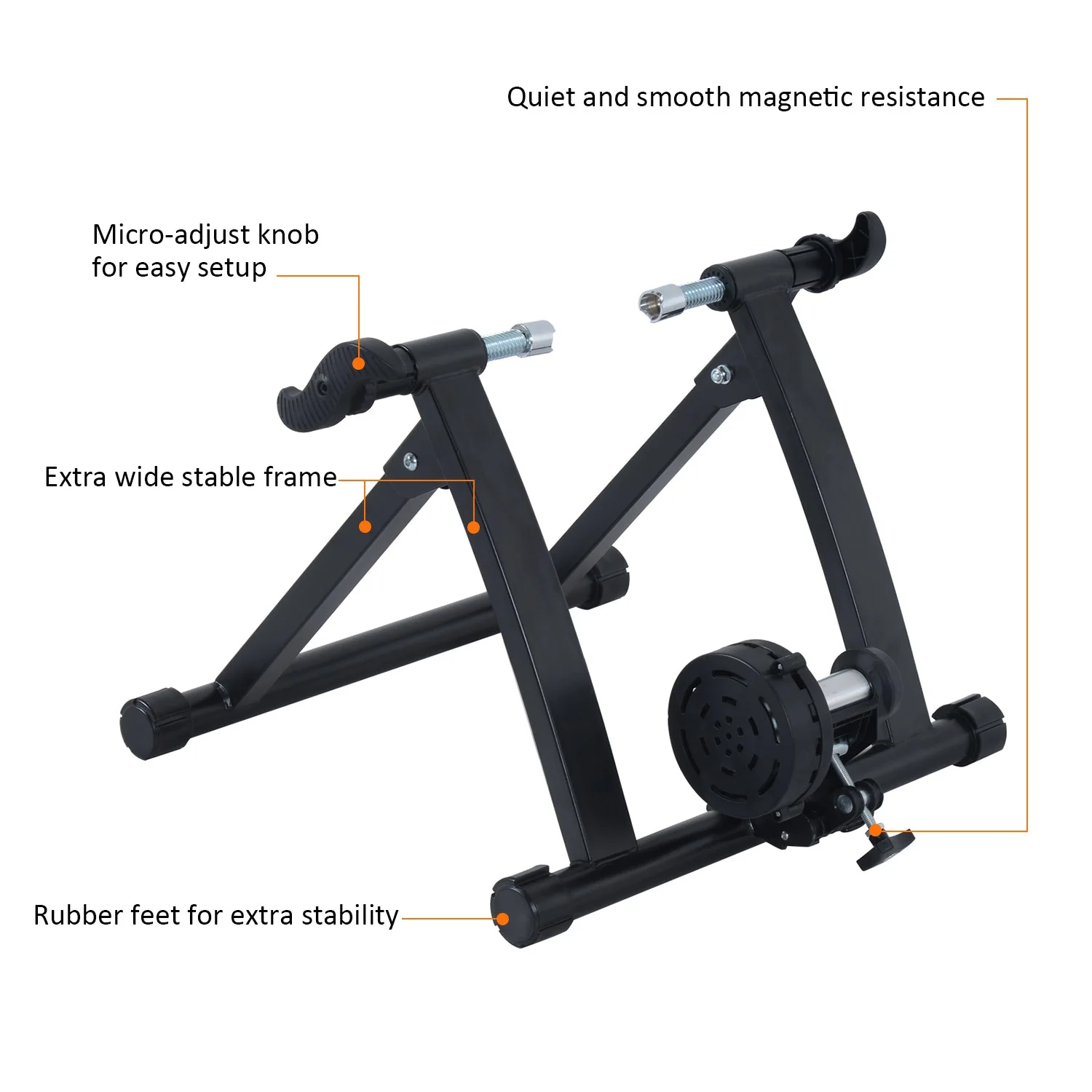 Indoor Bicycle Magnetic Foldable Turbo Trainer - Black - Image 6